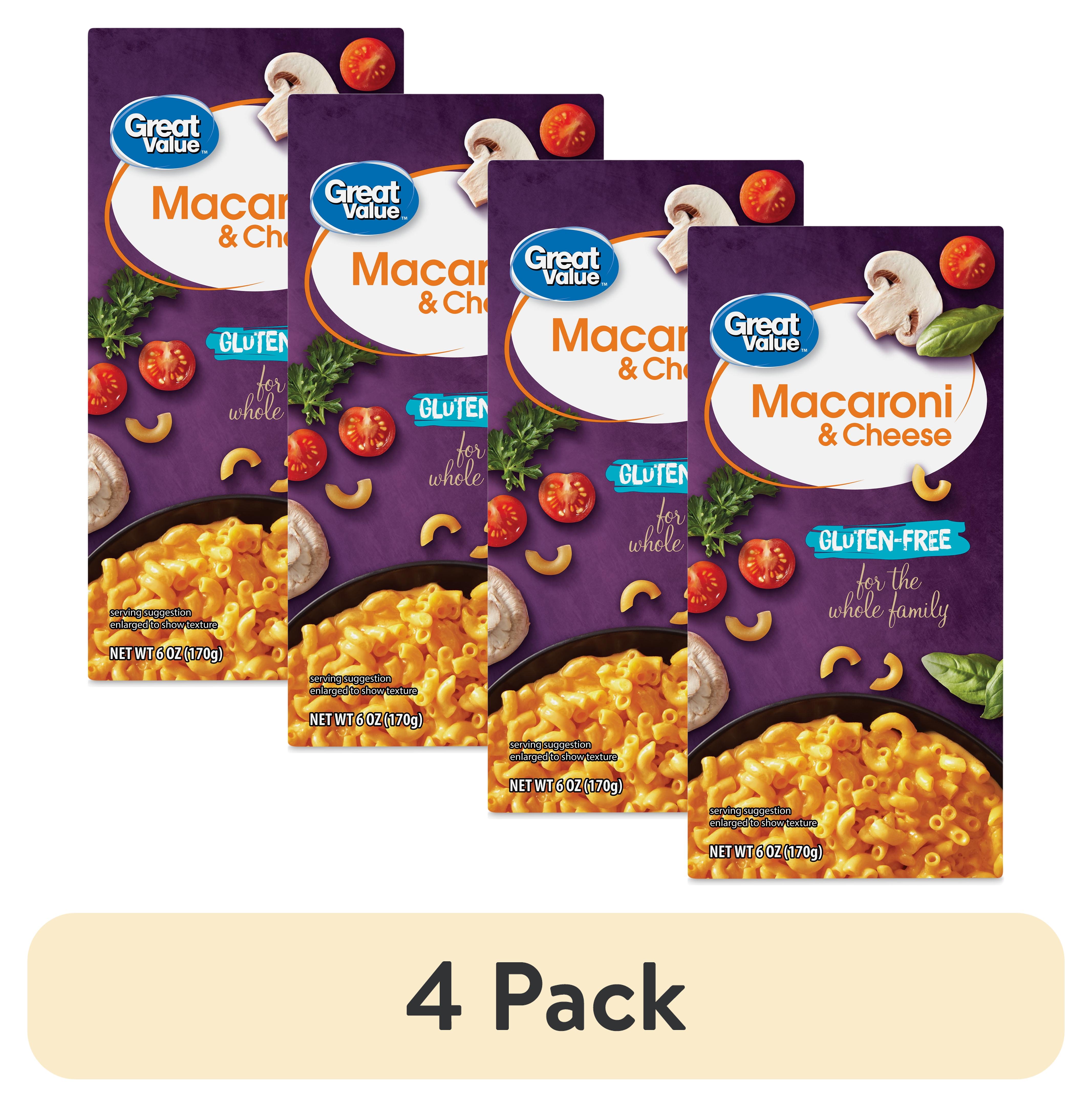 (4 pack) Great Value Gluten-Free Macaroni & Cheese, 6 oz