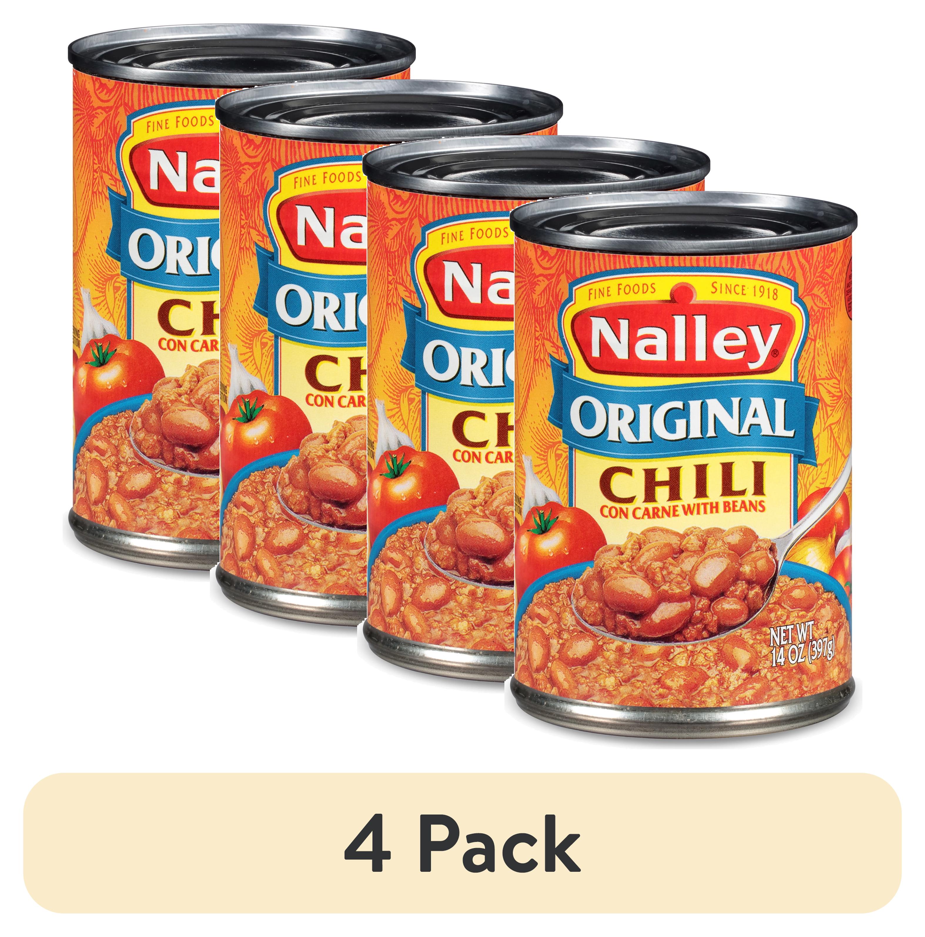 (4 pack) Nalley Original Chili Con Carne With Beans, 27g Protein Per Serving, 14 oz. Can