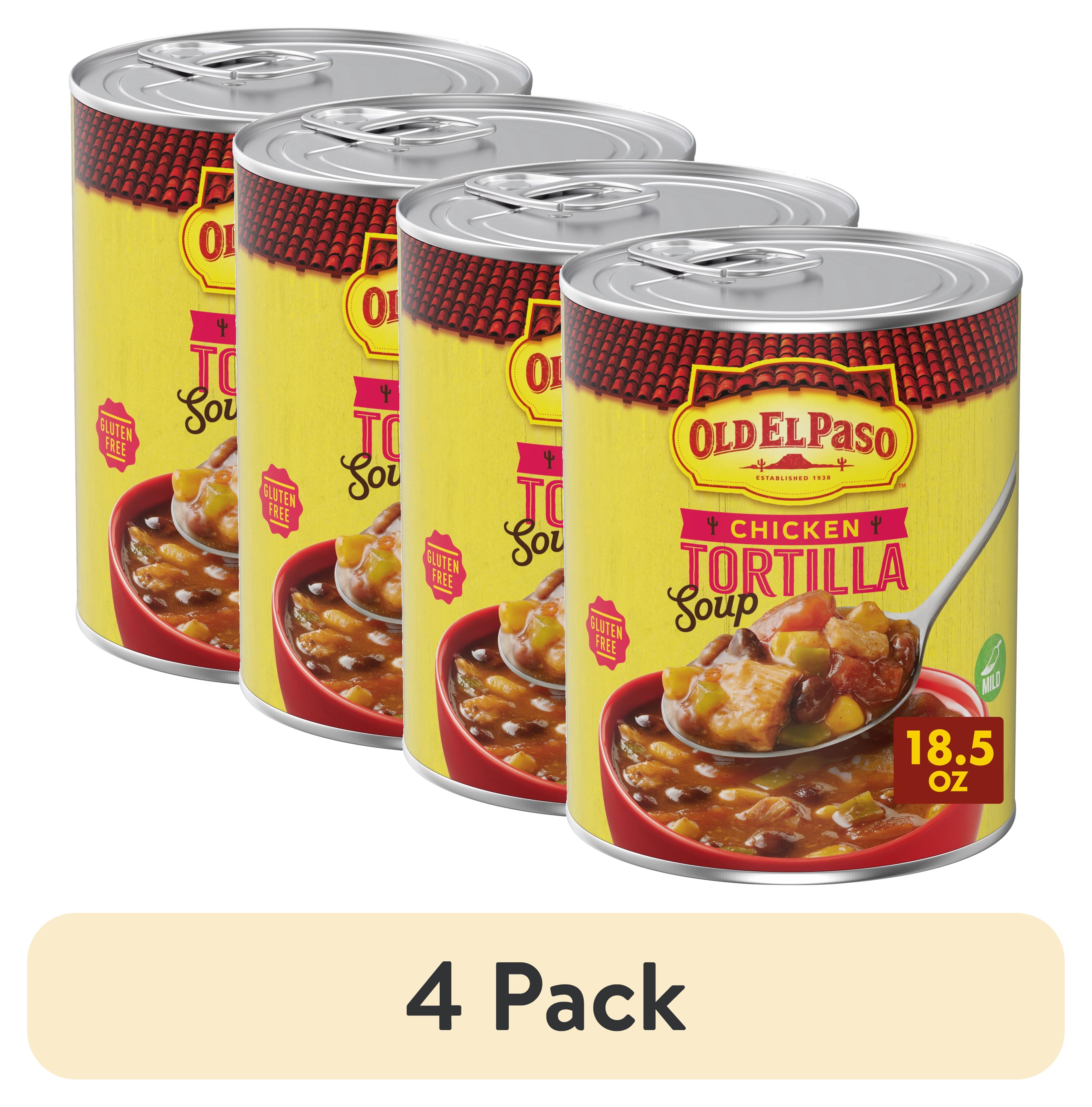 (4 pack) Old El Paso Chicken Tortilla Soup, Ready to Serve Canned Soup, 18.5 oz