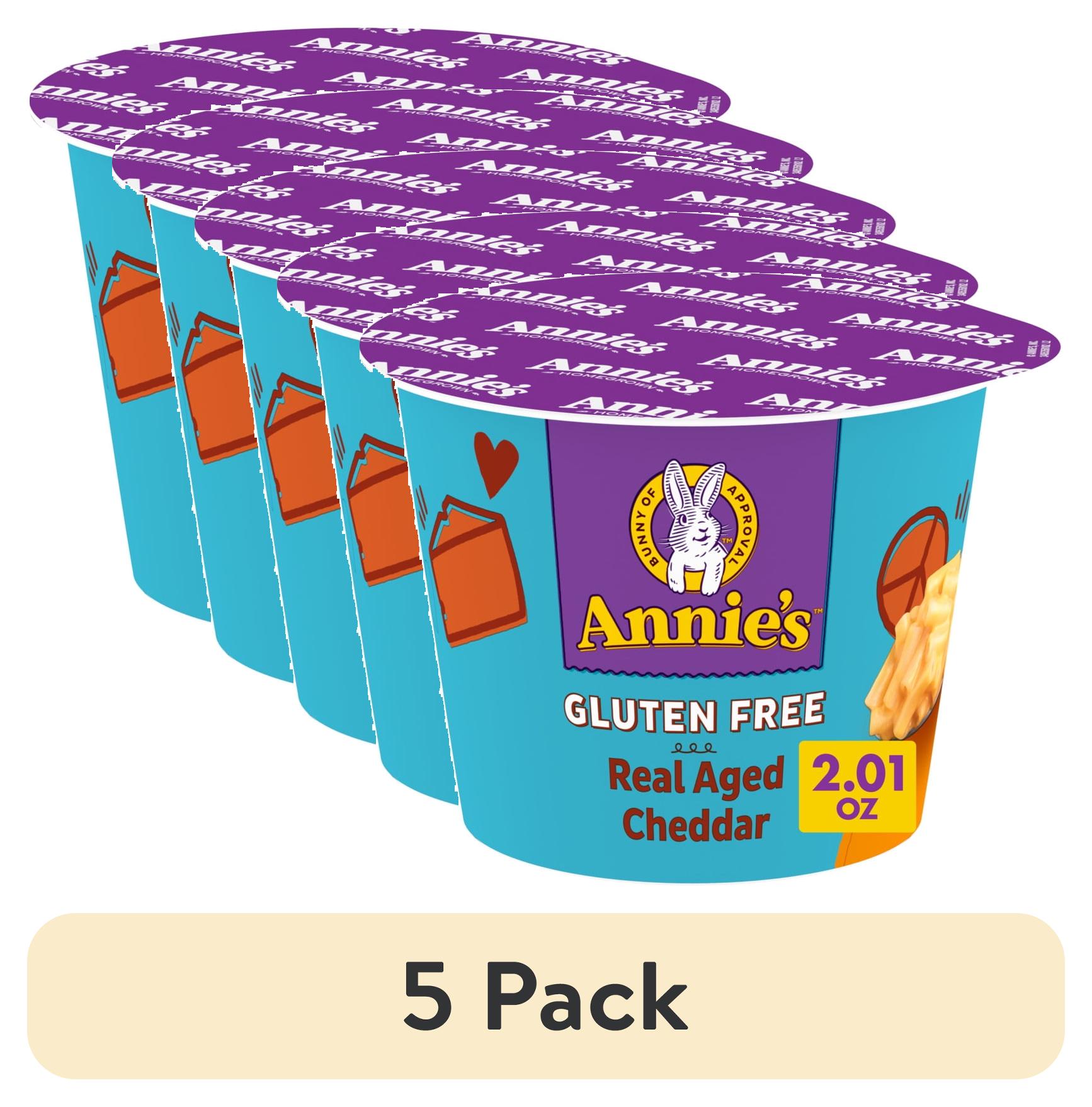 (5 pack) Annie's Real Aged Cheddar Microwave Mac & Cheese with Gluten Free Pasta, 2.01 OZ Cup