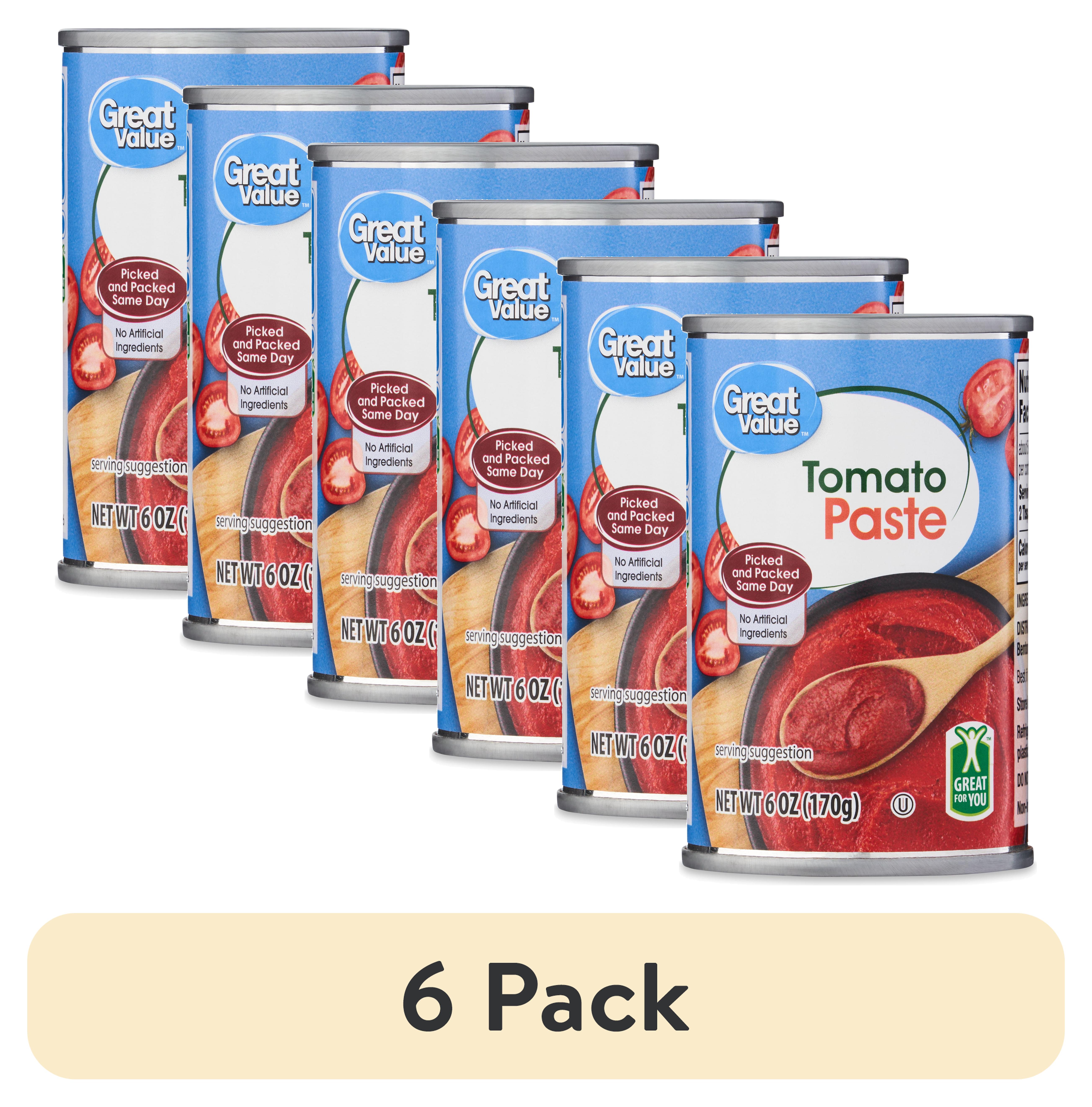 (6 pack) Great Value Tomato Paste, 6 oz
