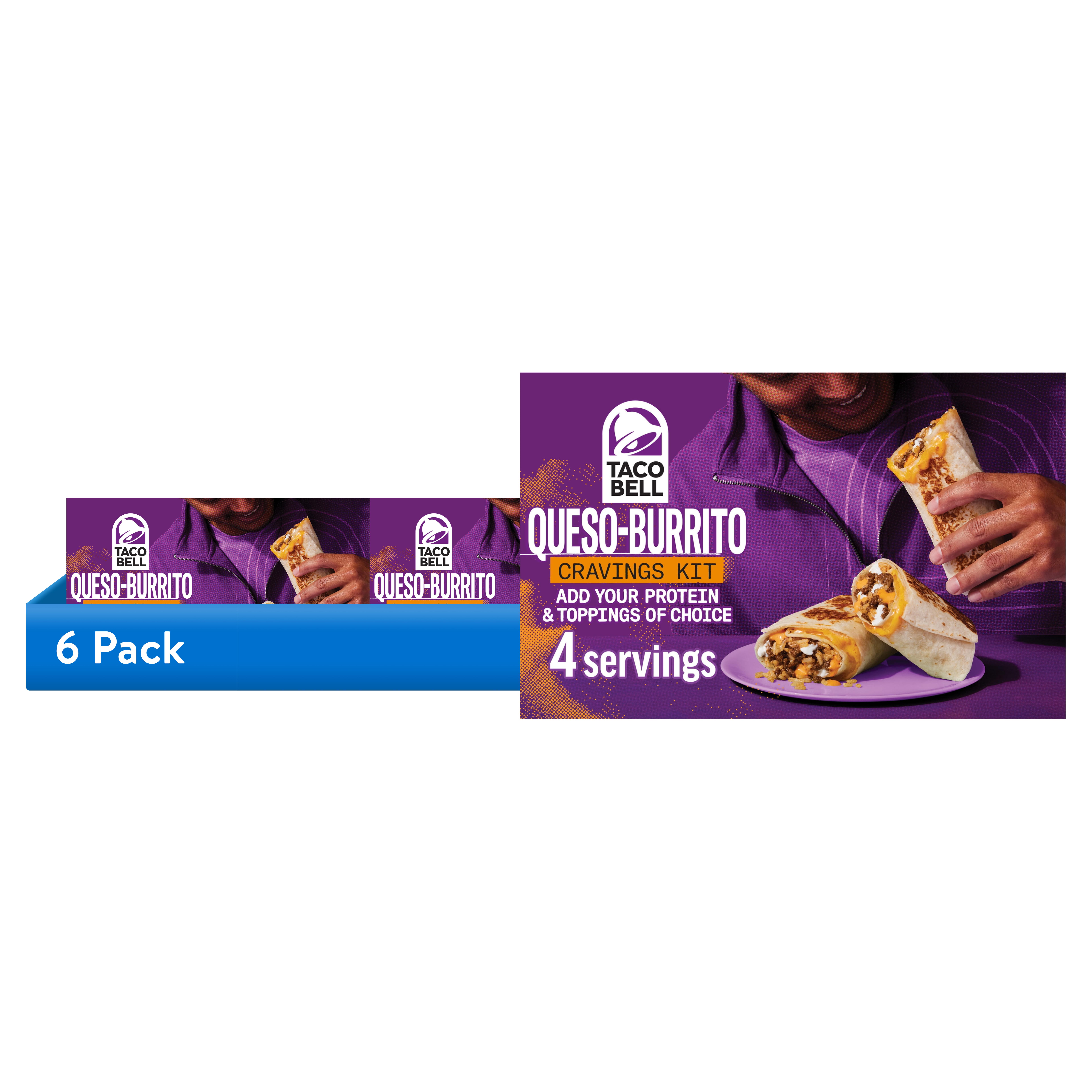 (6 pack) Taco Bell Queso-Burrito Cravings Kit, 21.5 oz Box