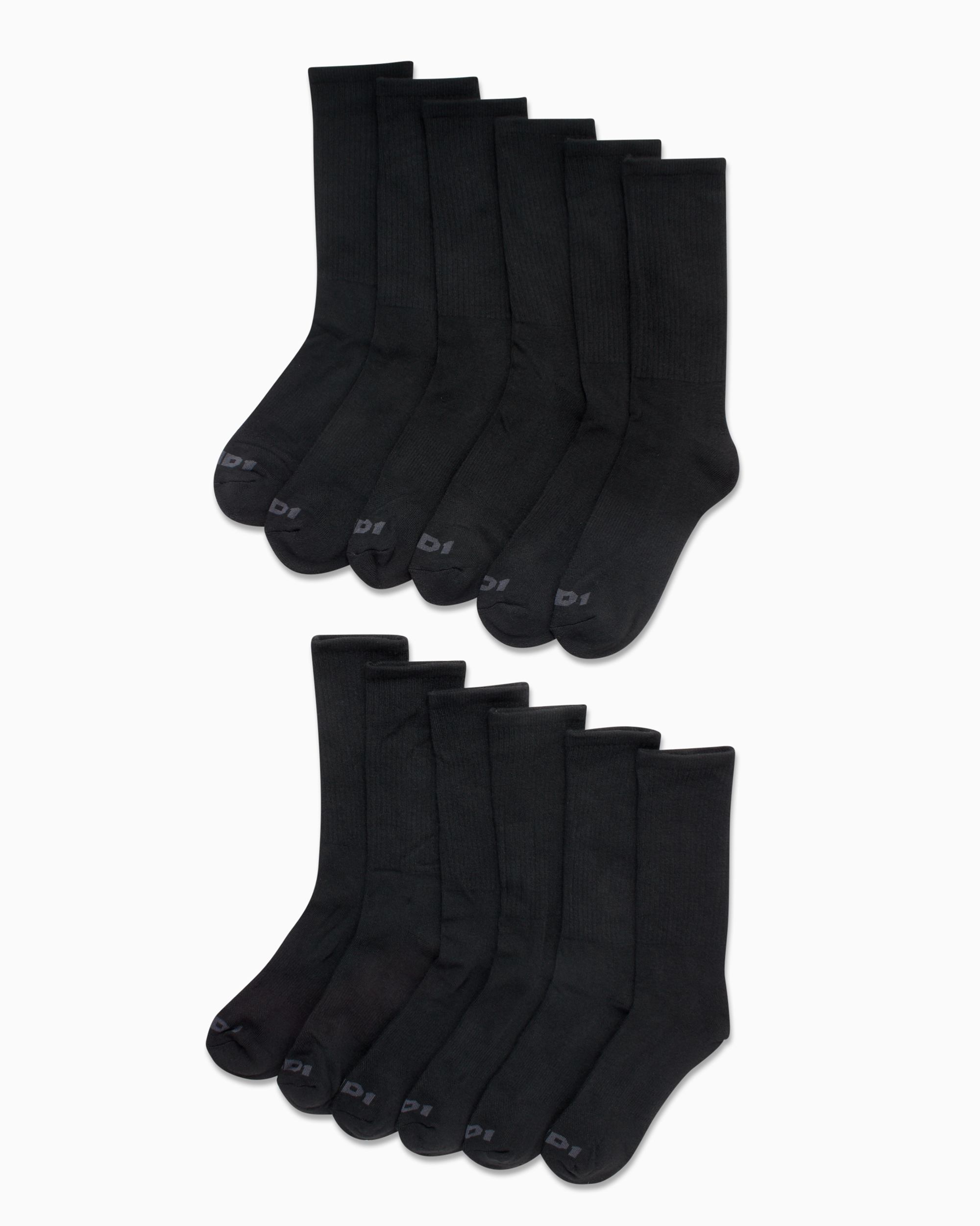 Men's Socks, Cushion Crew Socks, 12 Pack
