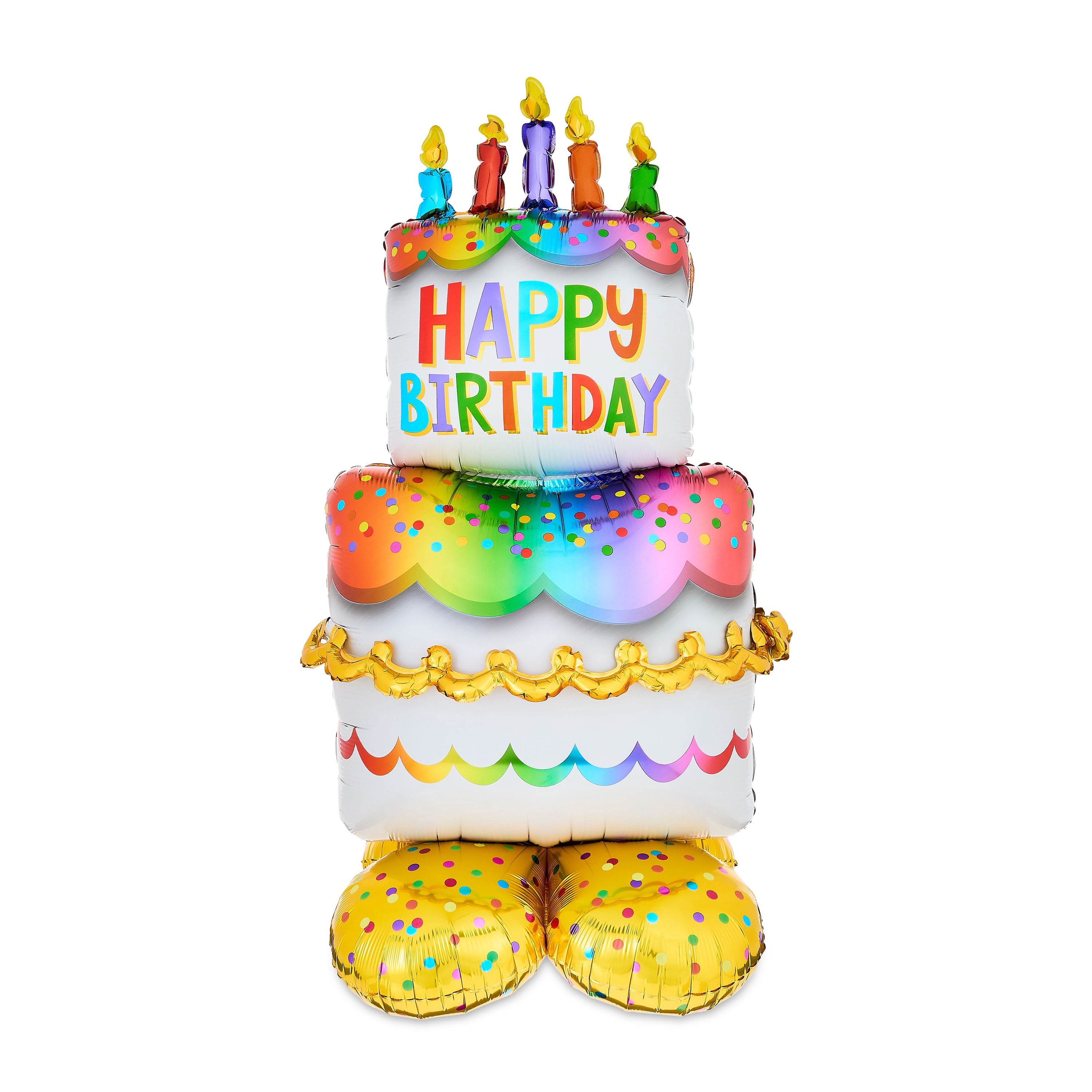 53" Multicolor Air-Filled Happy Birthday Cake Foil Balloon, by Way To Celebrate