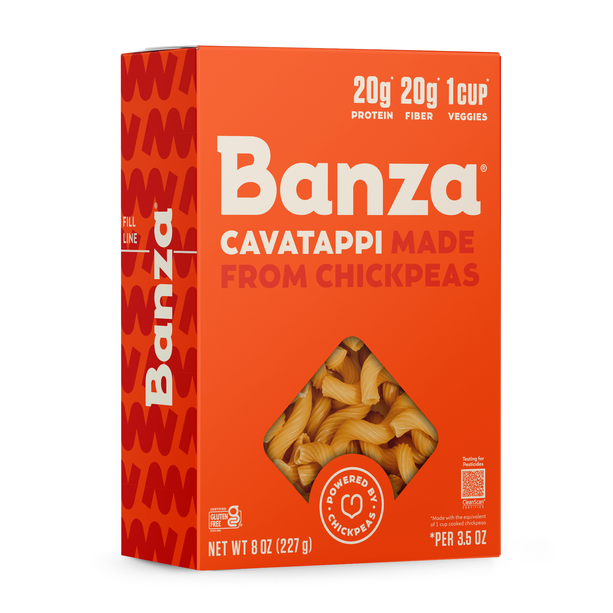 Banza Cavatappi Pasta from Chickpeas - Gluten Free, High Protein, and Lower Carb Protein Noodles, 8oz