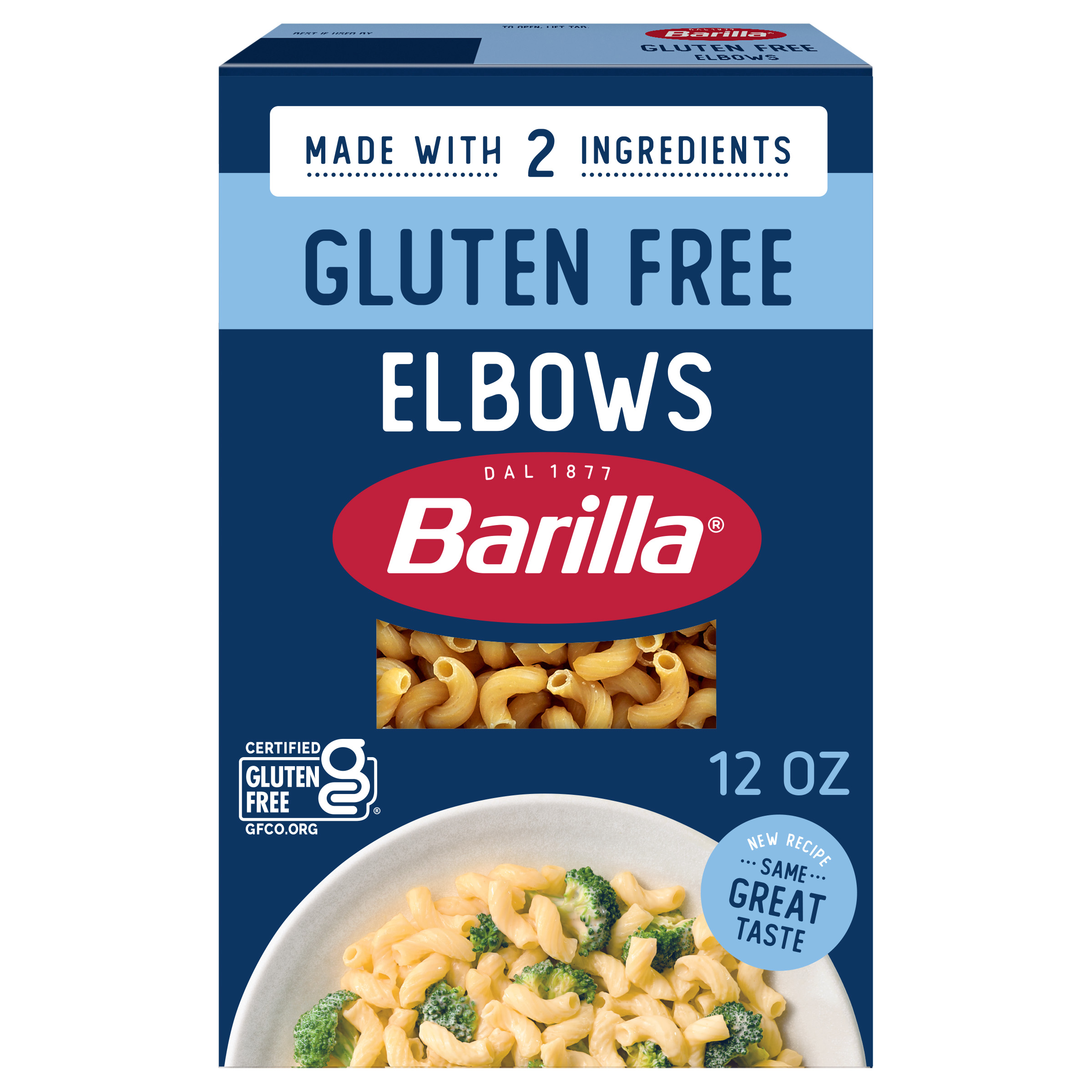 BARILLA Gluten Free Elbows Pasta, Gluten Free Pasta Made with 2 Ingredients, 12oz.