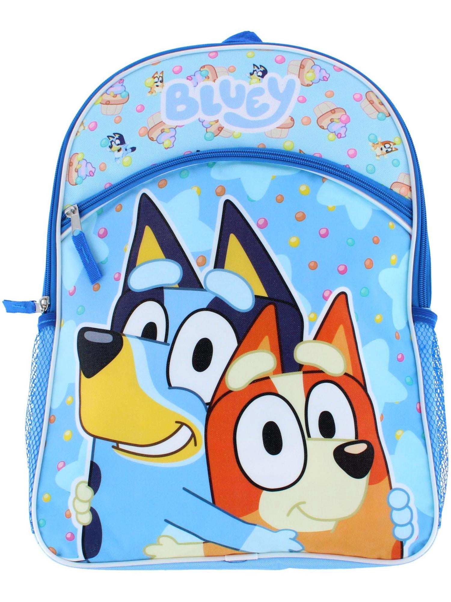 and Bingo Nylon Blue Kids 16" School Backpack for Girls and Boys ages 3+