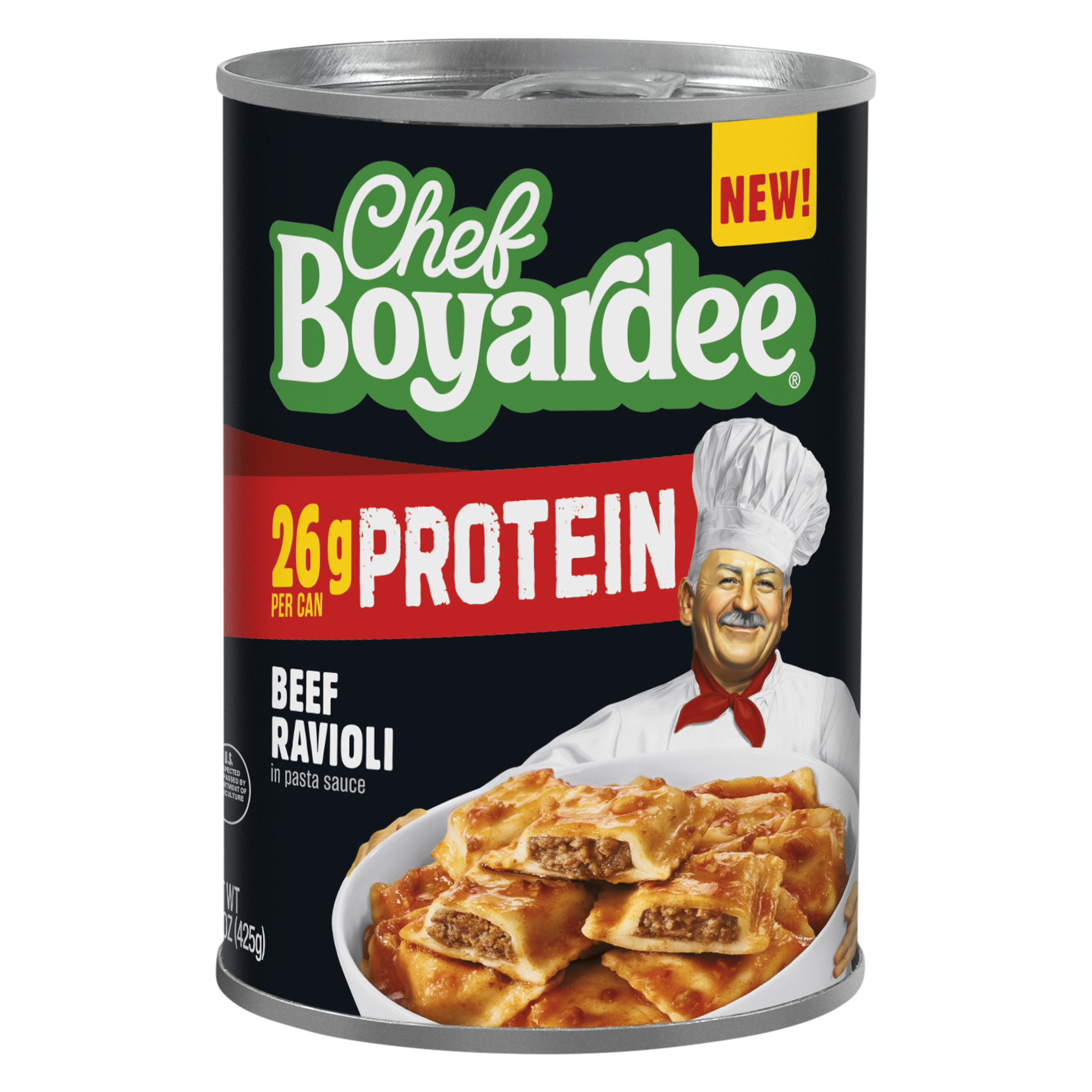 Chef Boyardee Protein Beef Ravioli, 15 oz Can