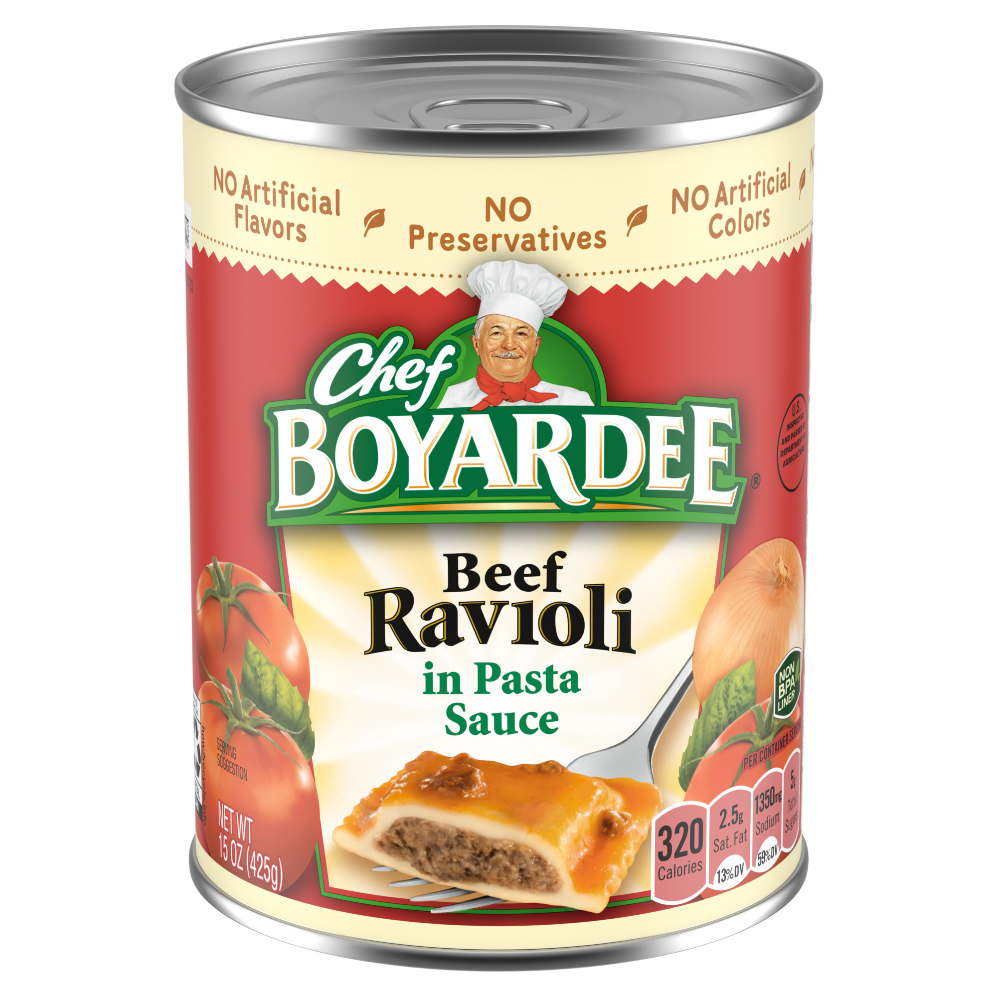 Chef Boyardee Beef Ravioli in Pasta Sauce, Ready-to-Eat Meal, 15 oz. Can