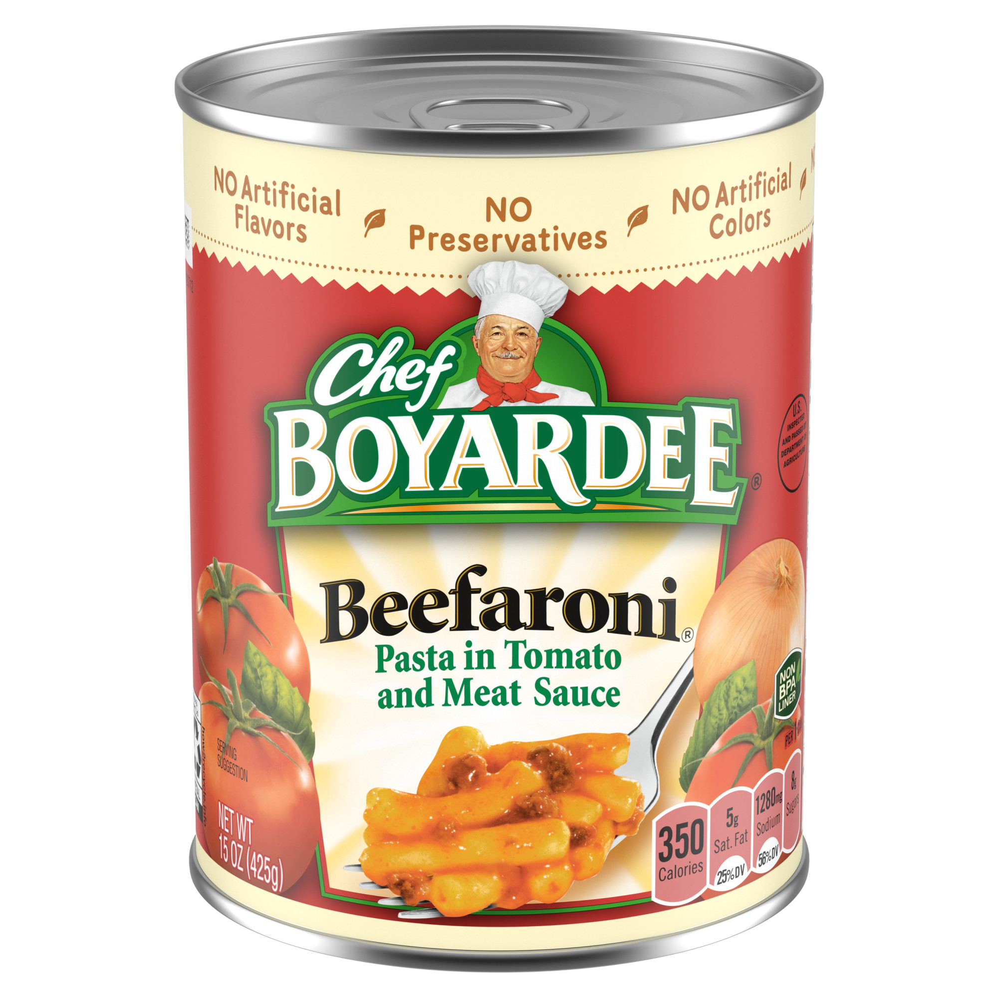 Chef Boyardee Beefaroni in Tomato and Meat Sauce, Ready-to-Eat Meal, 15 oz. Can
