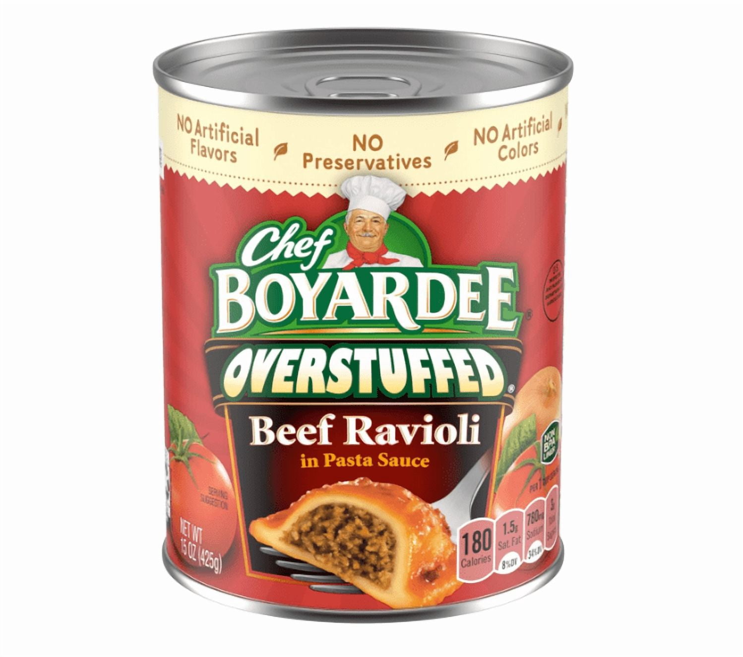 Chef Boyardee Overstuffed Beef Ravioli, 15 Oz Can