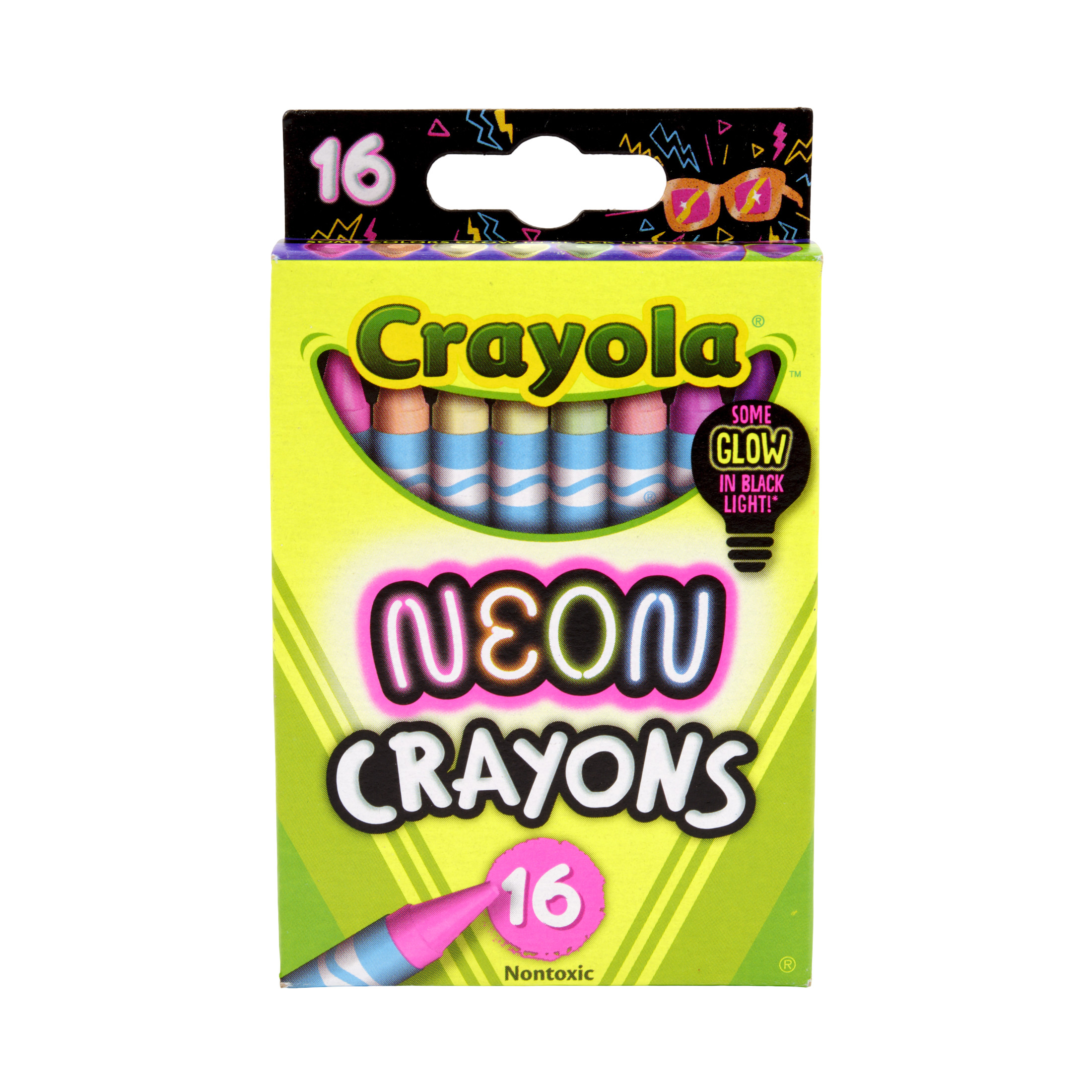 Crayola Neon Crayons, 16ct, Glow in the Dark Colors, Kids School Supplies, Classroom Must Haves, Gift for Girls & Boys, Ages 3+