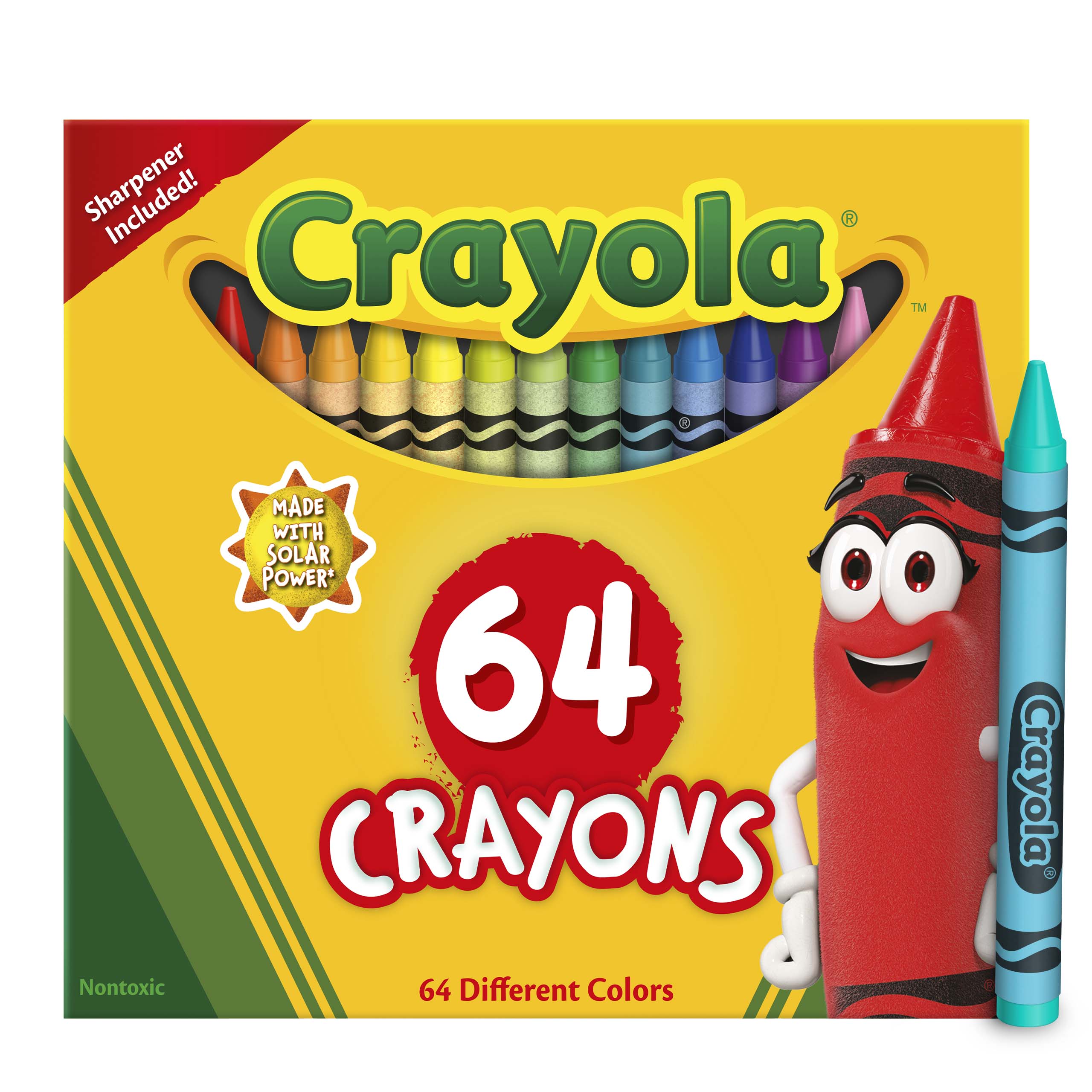 Crayola Crayons with Sharpener, 64 Ct, Back to School Supplies, Classroom Must Haves for Teachers, Arts and Crafts, Coloring Gift for Kids, Ages 4, 5, 6, 7