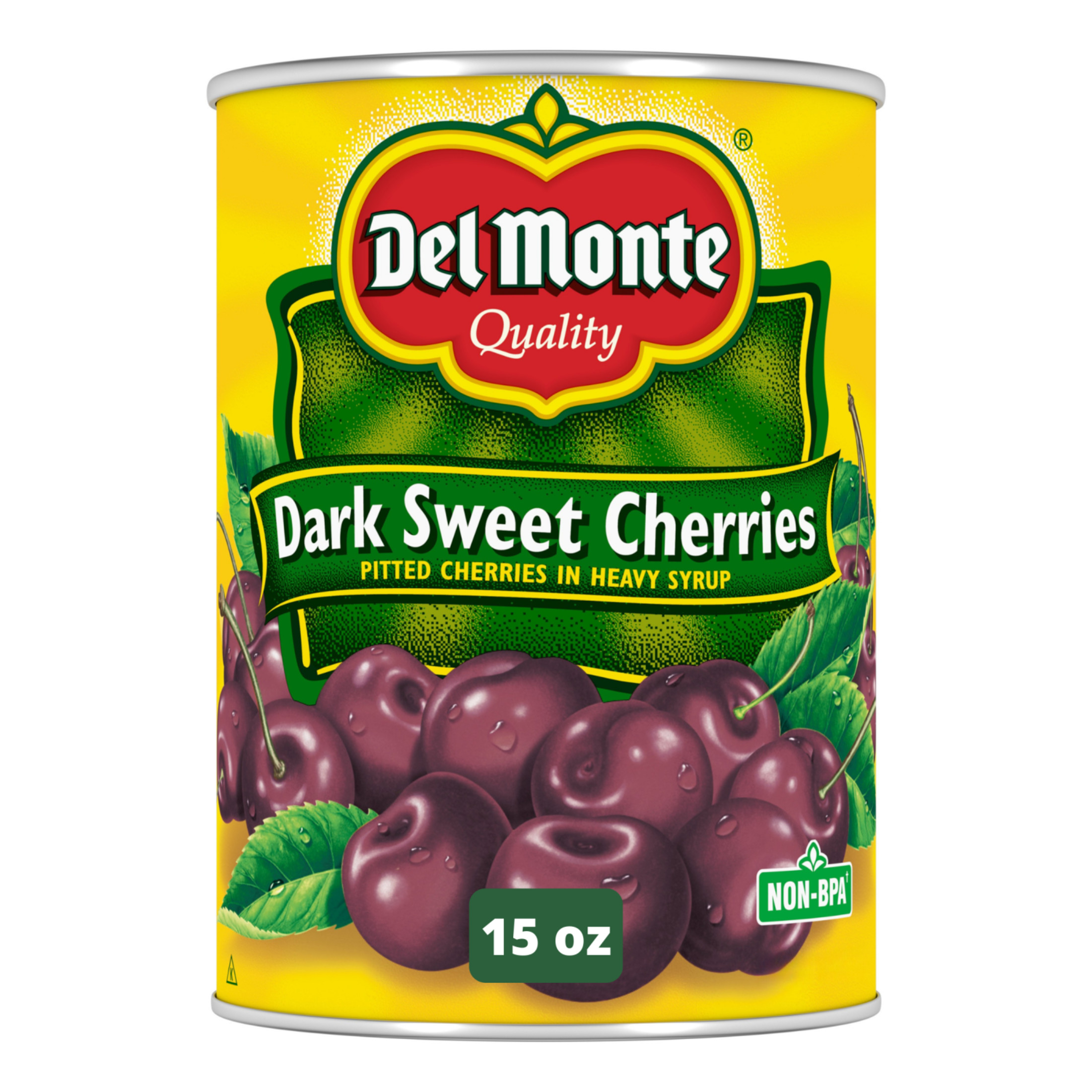 Del Monte Canned Dark Sweet Pitted Cherries, Heavy Syrup, 15 oz Can