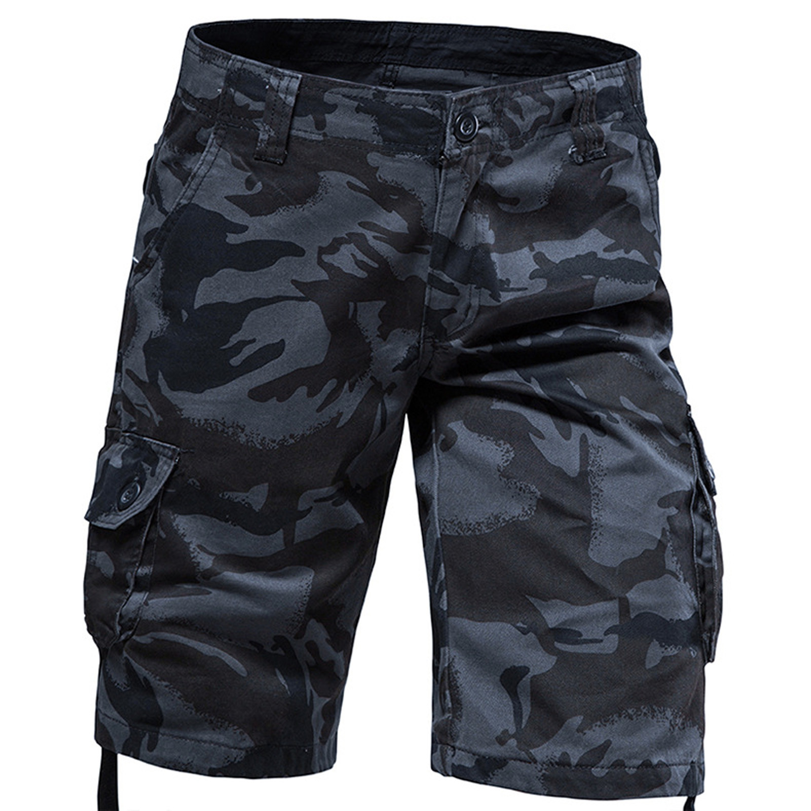 Mens Shorts Cargo, 2024 Elastic Waist Bermuda Shorts Summer Casual Loose Multi Pockets Outdoor Jogger Short Cargos