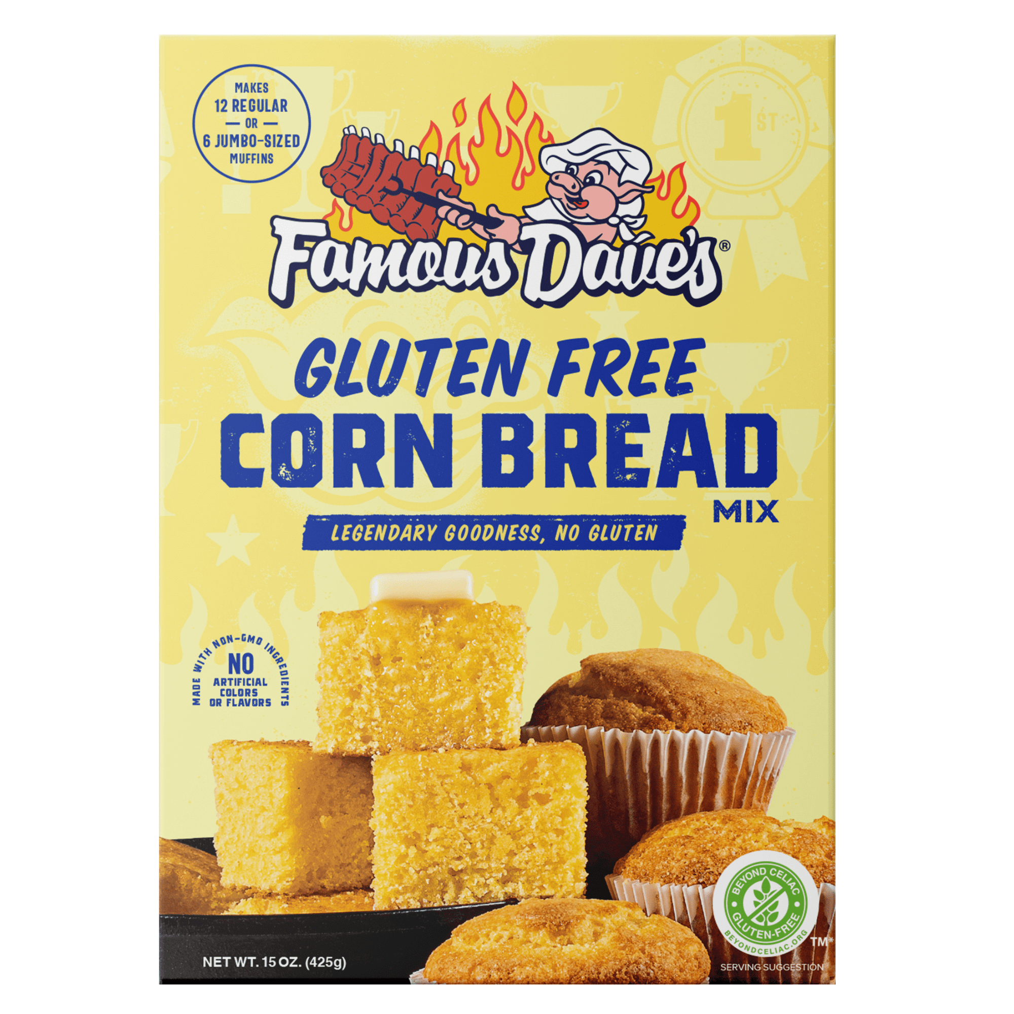 Famous Dave's Gluten Free Corn Bread Mix, 15 oz