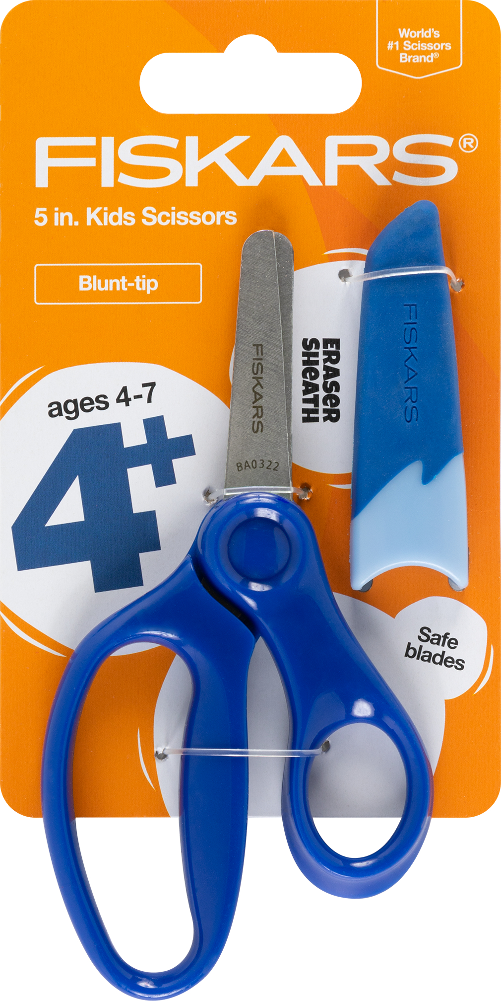 Fiskars Kids 5 Inch Blunt Scissors with Sheath, Blue