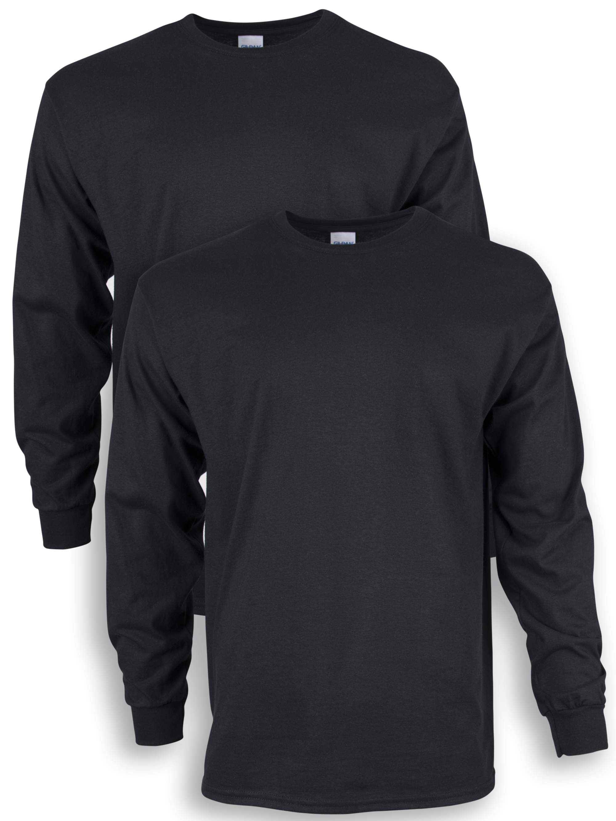 Men's and Men's Big Ultra Cotton Long Sleeve T-Shirt, 2-Pack, up to size 5XL