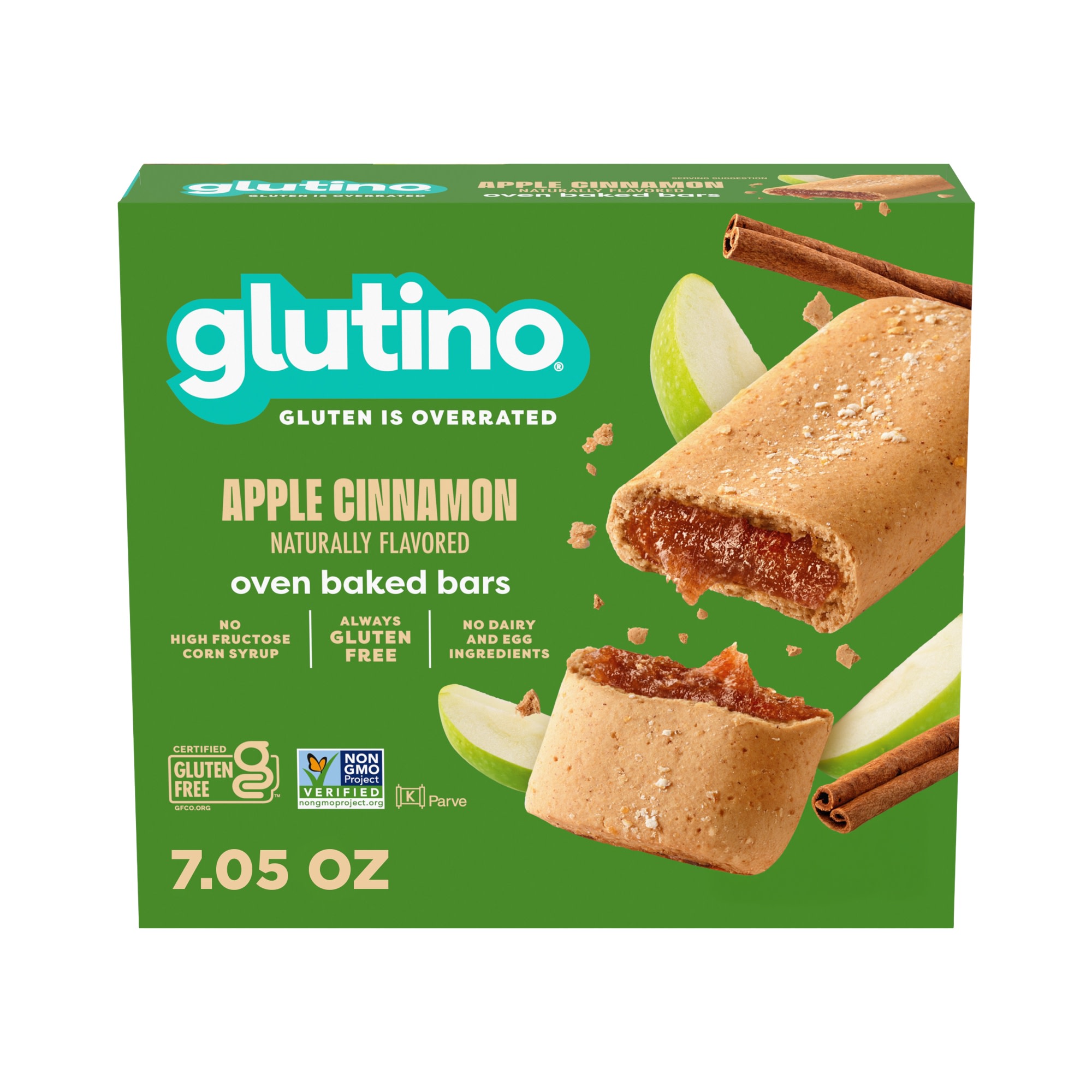 Glutino Gluten Free Apple Cinnamon Flavored Oven Baked Bars, 7.05 oz. 5-Count