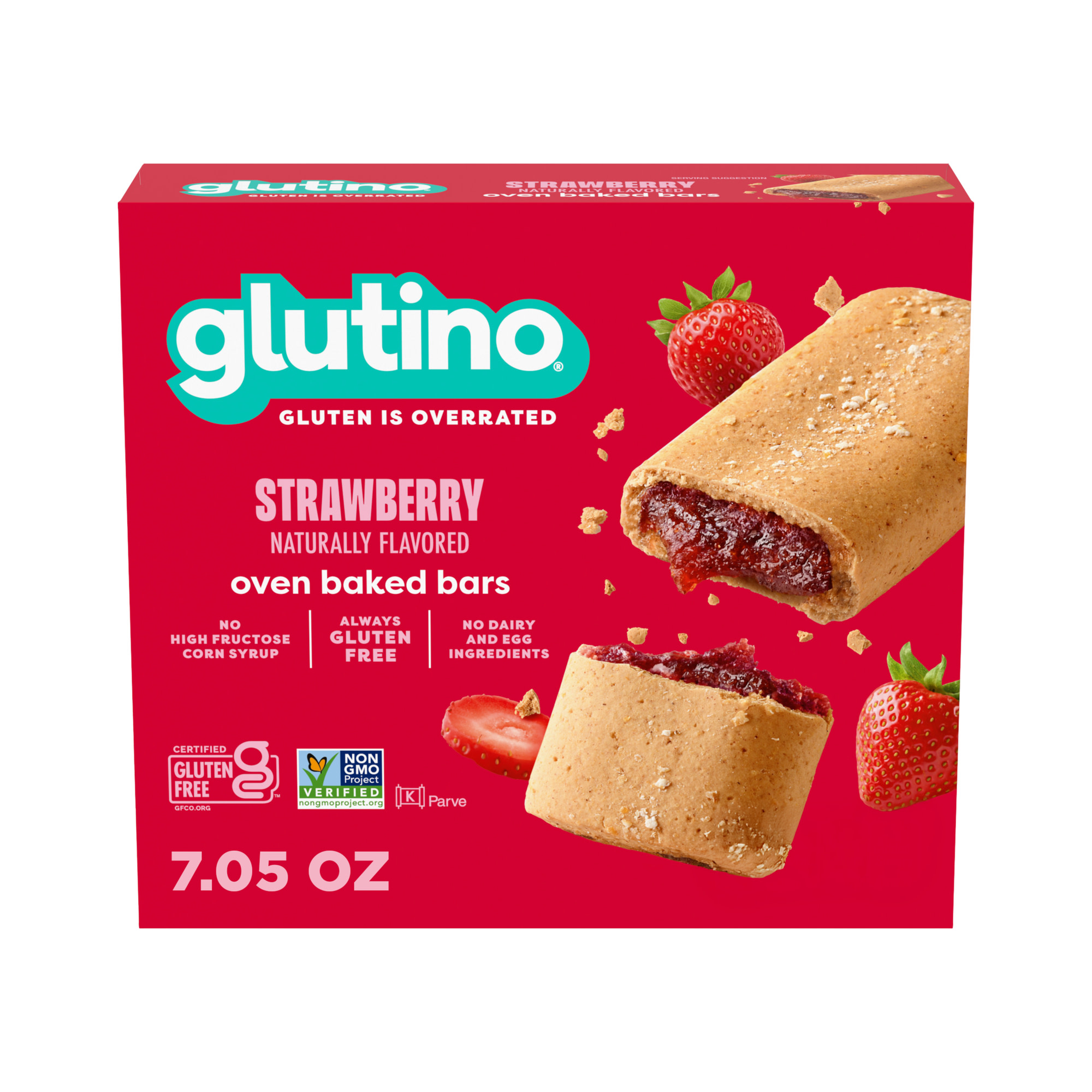Glutino Gluten Free Strawberry Flavored Oven Baked Bars, 7.05 oz. 5-Count