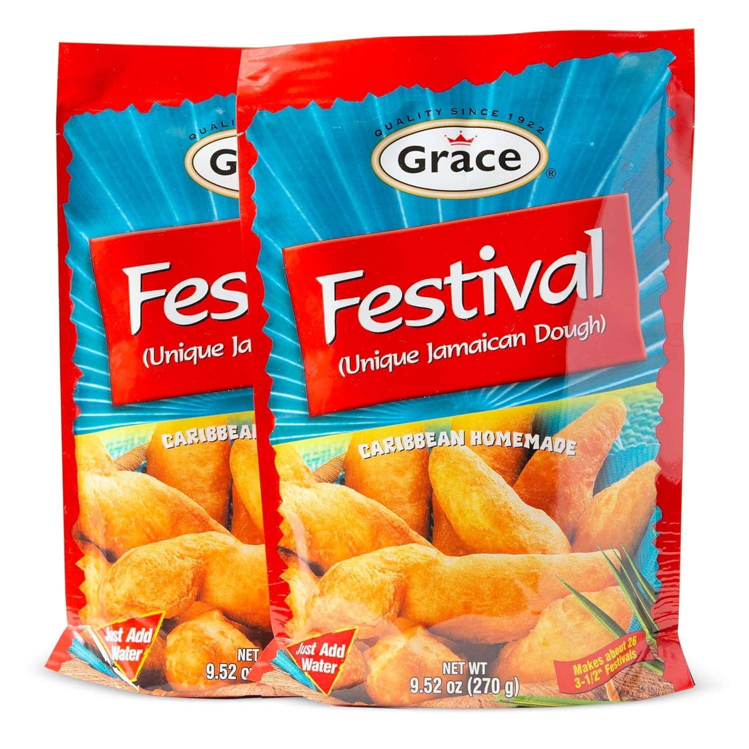 Grace Festival Mix Unique Jamaican Dough 9.5oz - 2 Pack