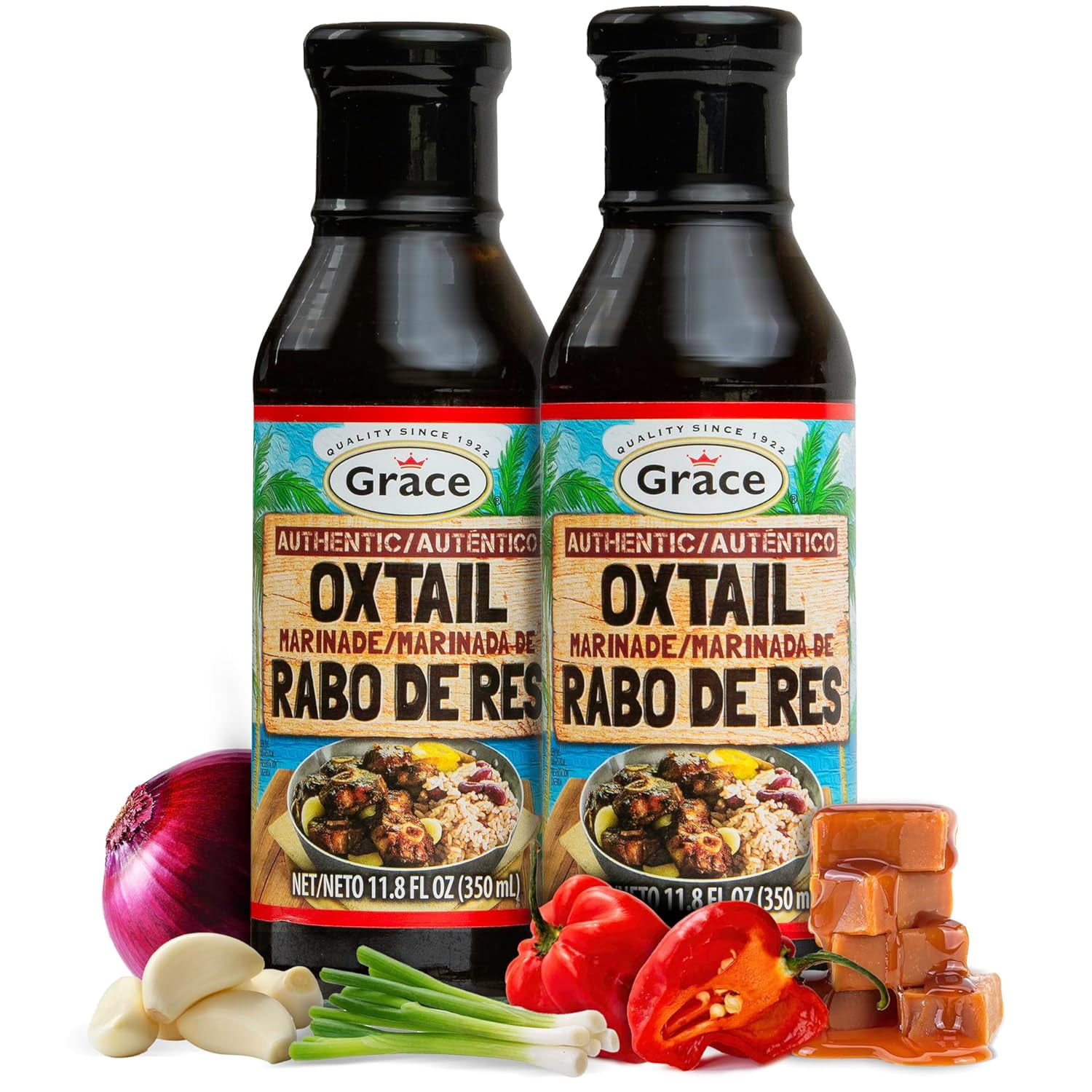 Grace Jamaican Oxtail Marinade, 11.8 oz (2-Pack) Authentic Caribbean Seasoning for Oxtails & Meats