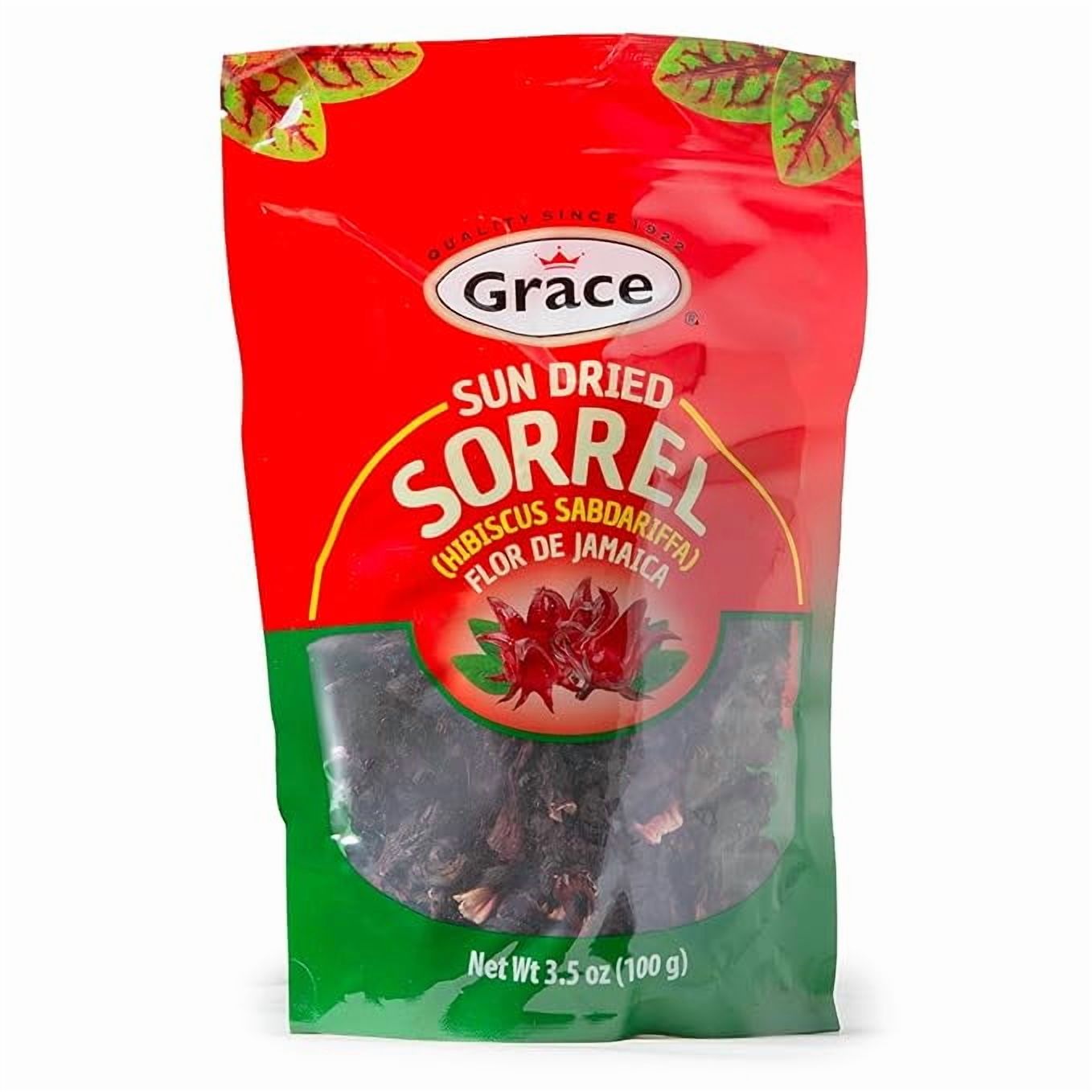 Grace Sun Dried Jamaica Sorrel Flower, 3.5 oz Bag, Shelf Stable