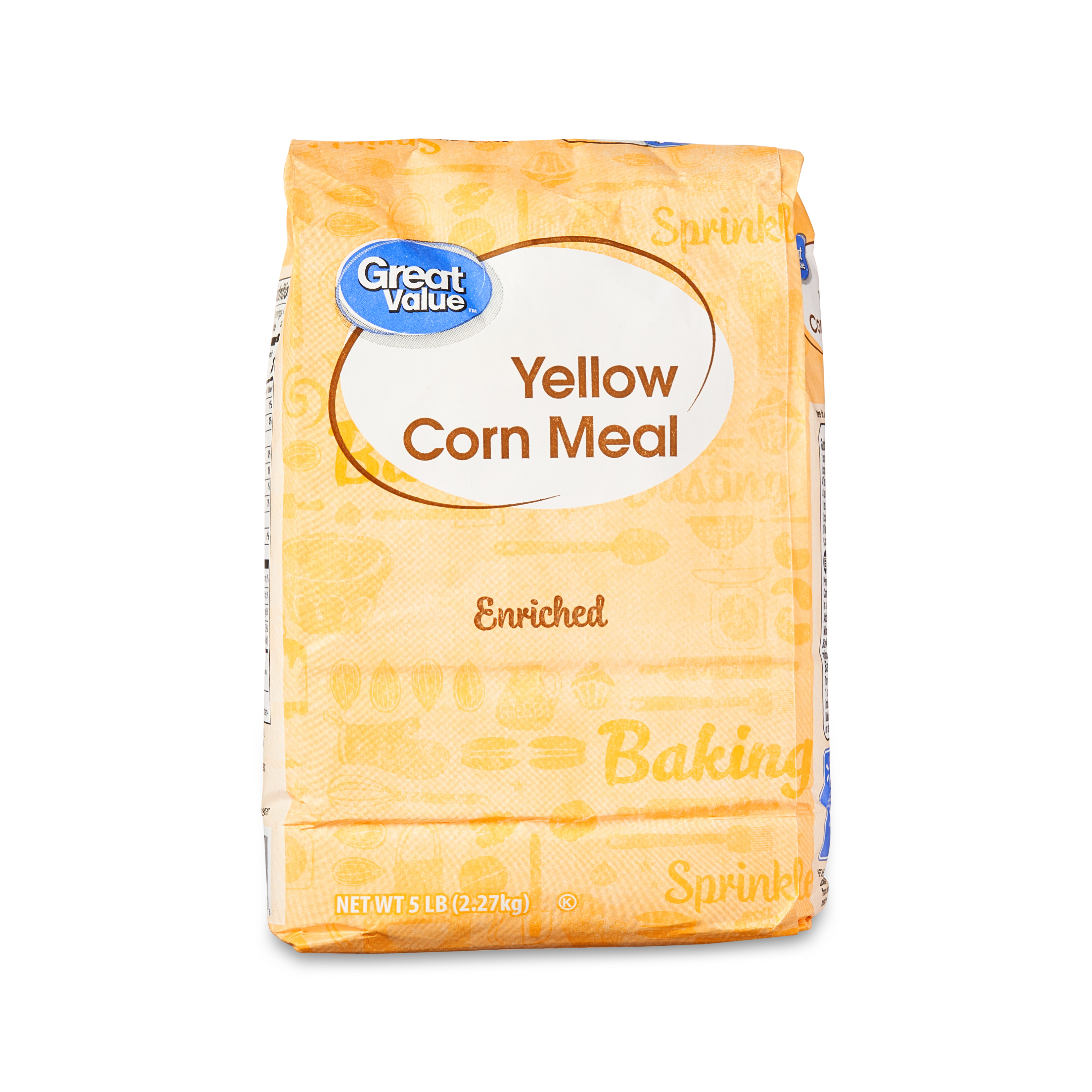 Great Value Enriched Yellow Corn Meal Flour, 80 oz Bag
