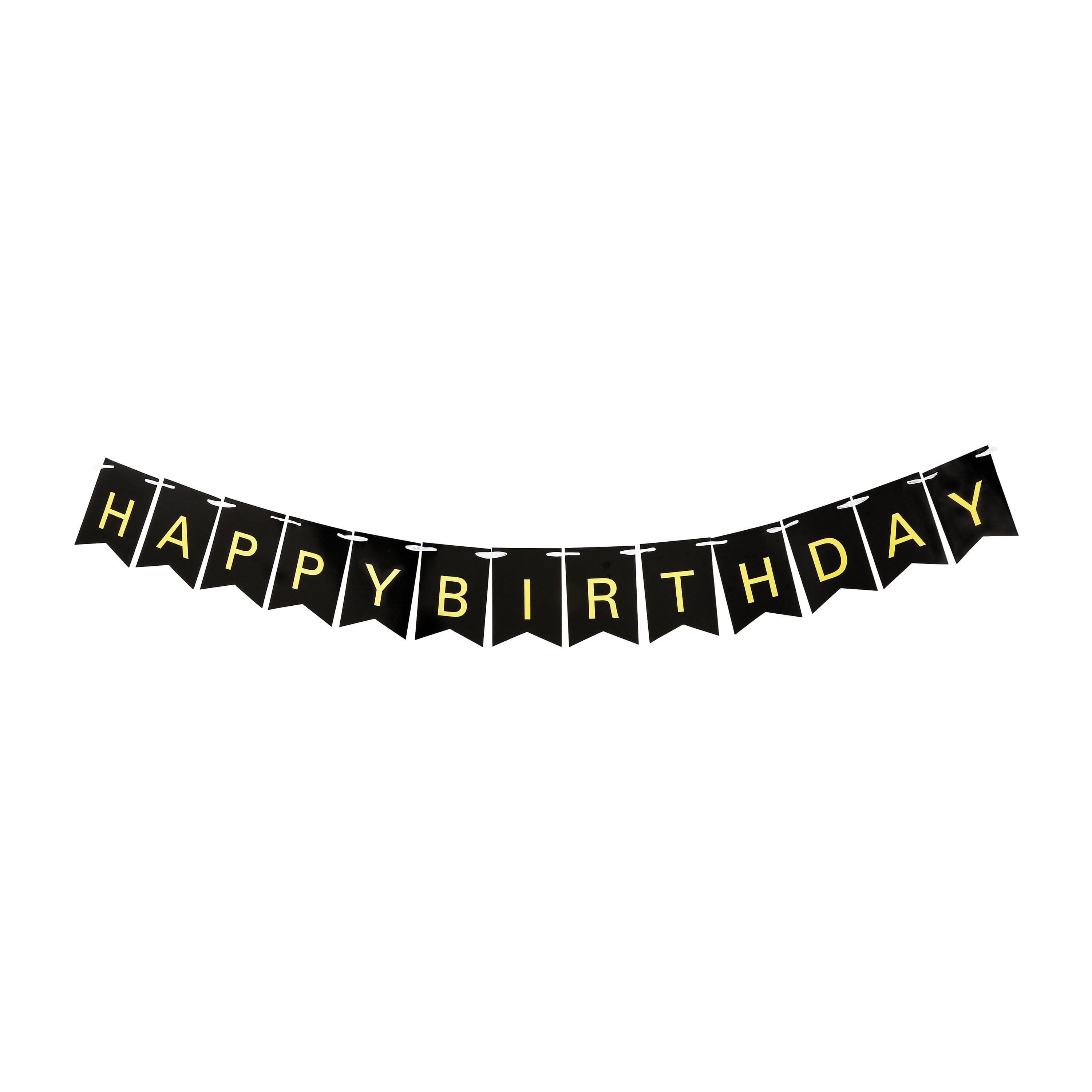 Black/Gold Happy Birthday Flag Banner, 6', by Way To Celebrate