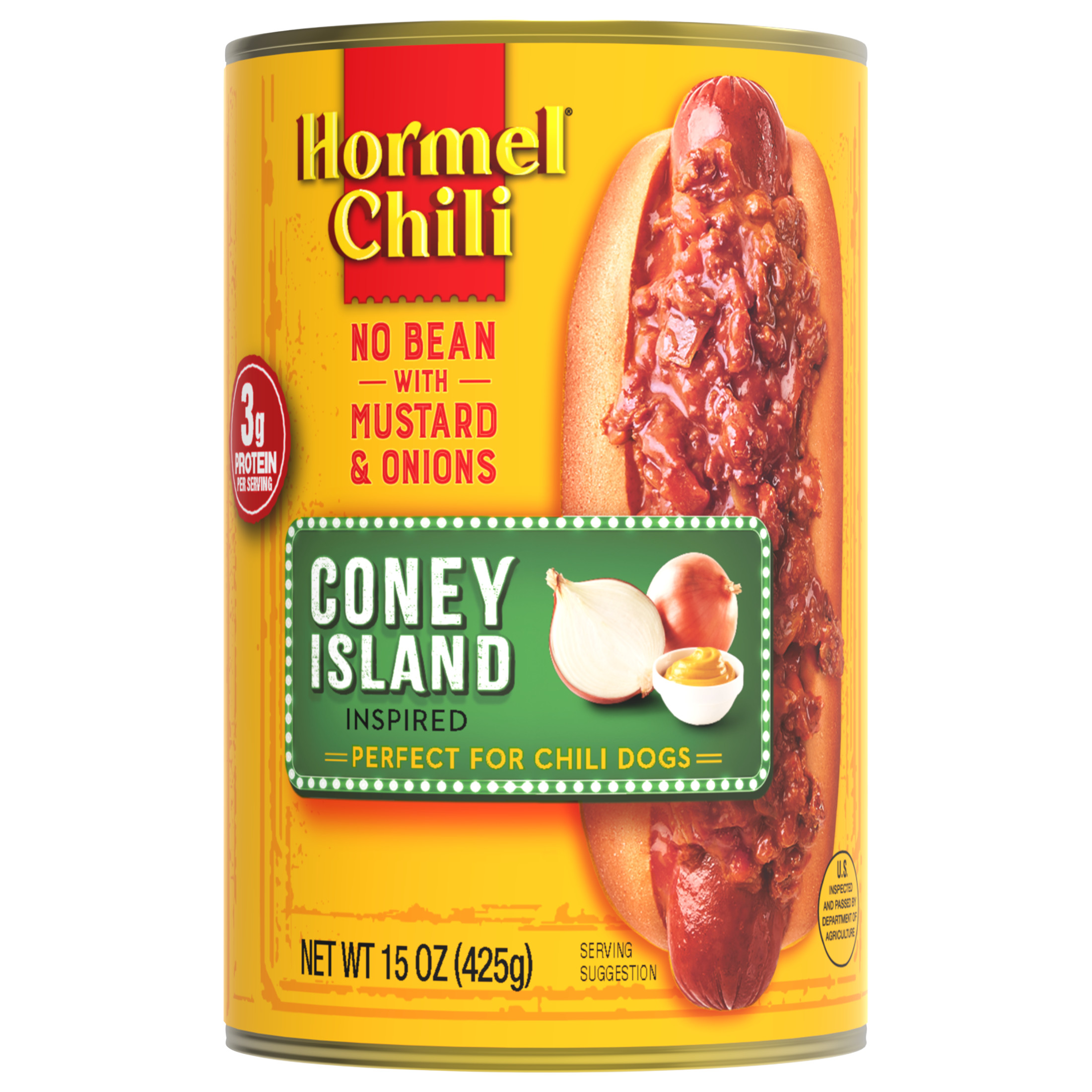 HORMEL Chili Coney Island Inspired No Bean, No Artificial Ingredients, Shelf-Stable, 15 oz Steel Can