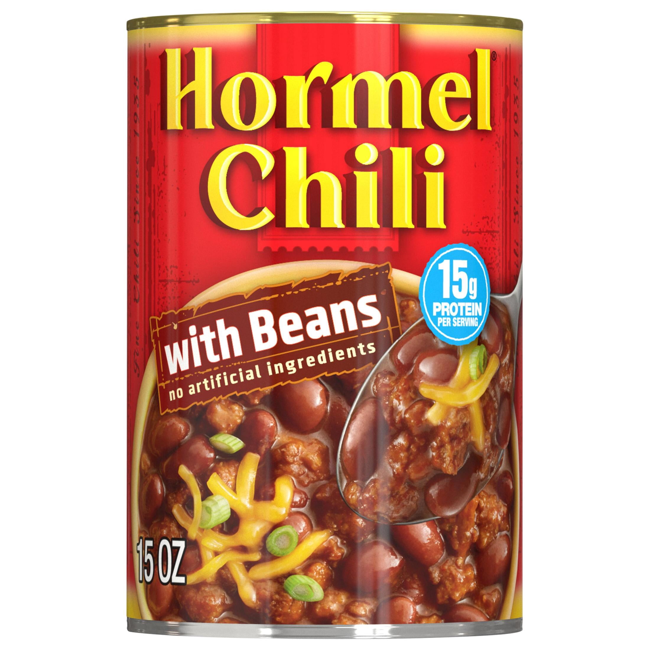 HORMEL Chili with Beans, No Artificial Ingredients, 15 oz Steel Can