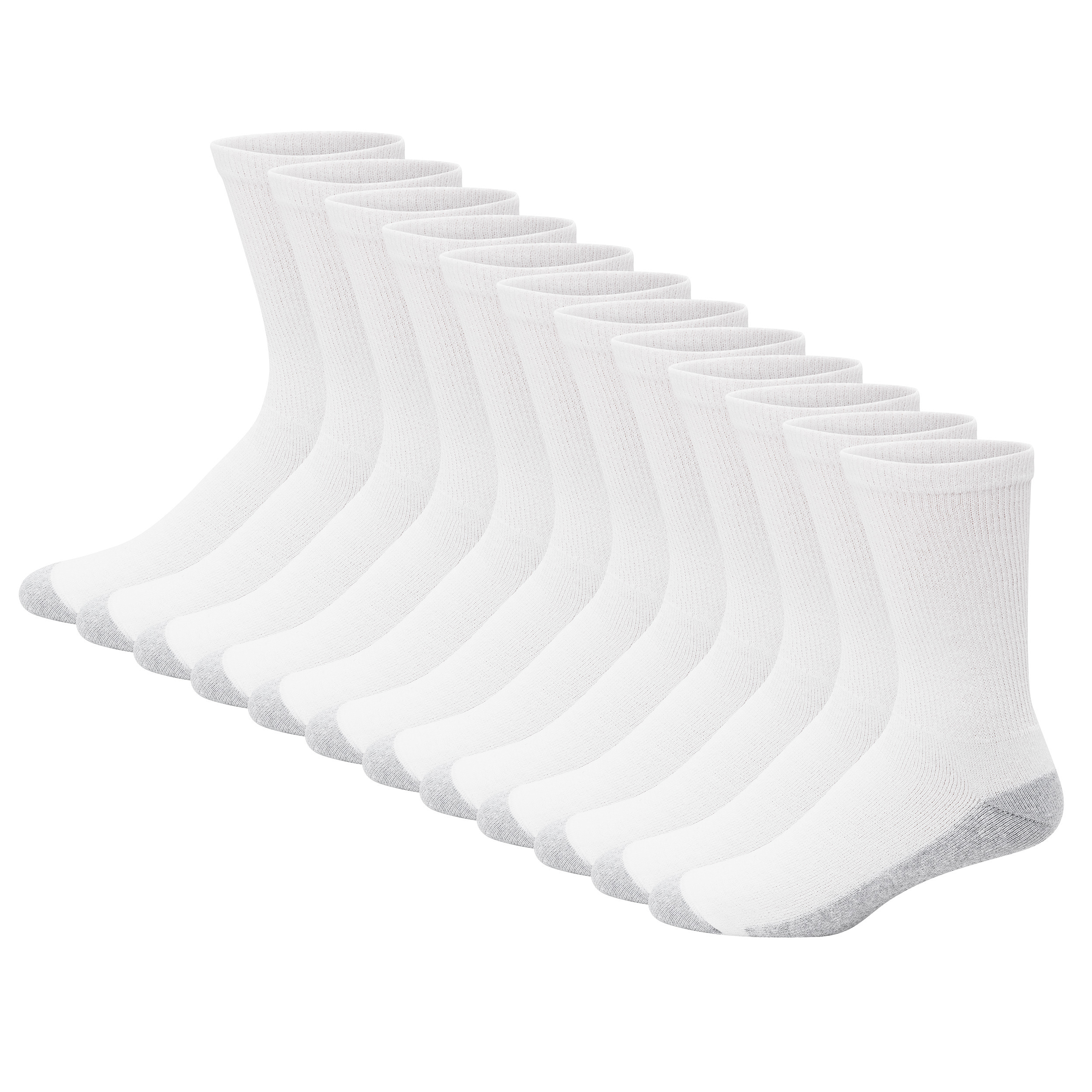 Men's Double Tough Durability Crew Socks, 12-Pack, Size 6-12