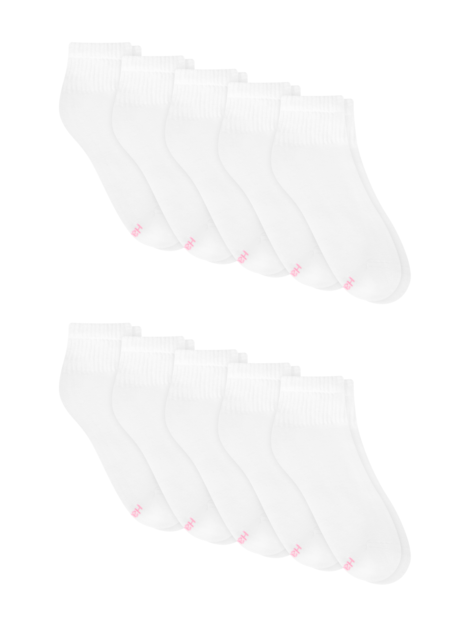 Womens CottonSoft Ankle Socks, 10-Pack, Size 4-10