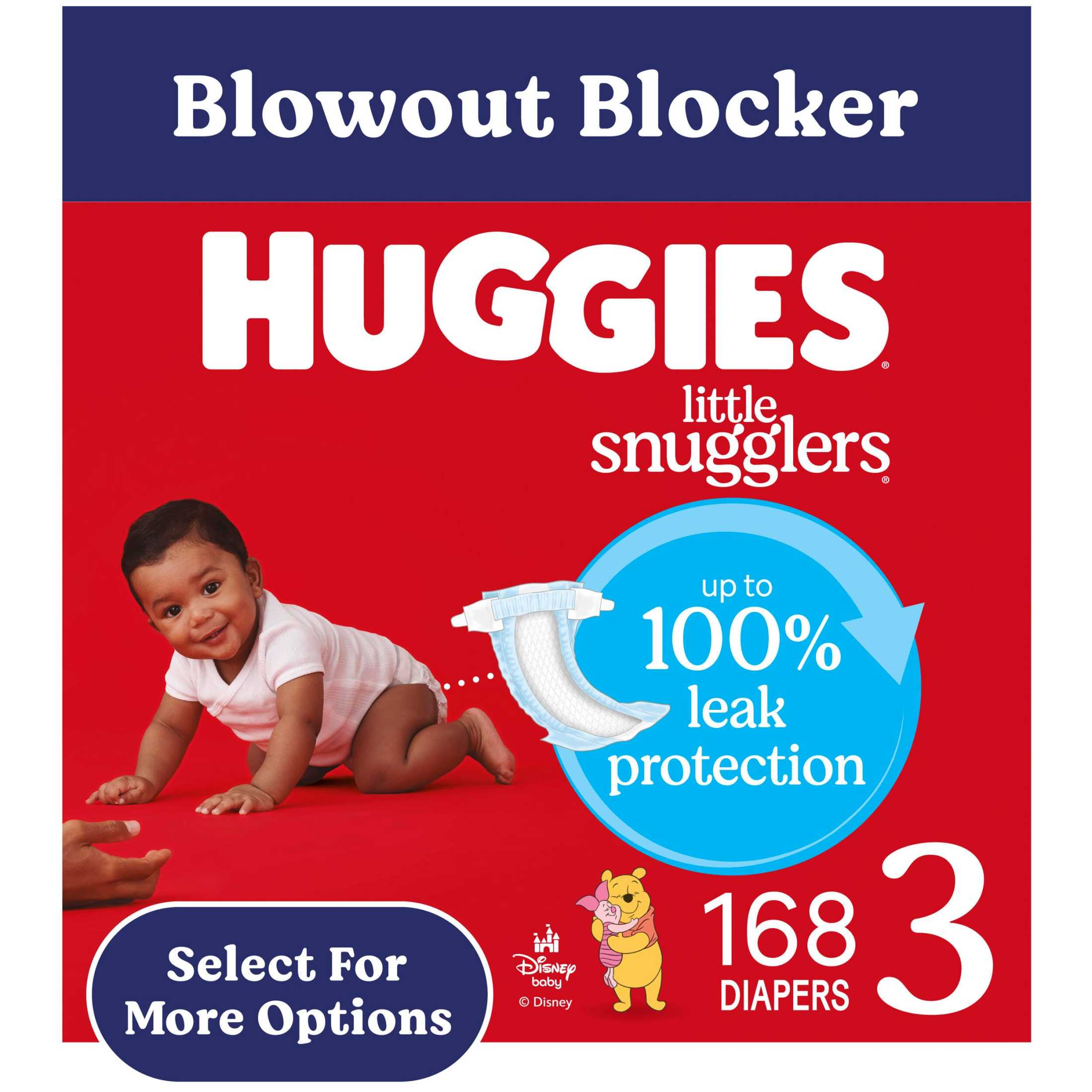 Huggies Little Snugglers Fragrance Free Baby Diapers, Size 3 (16-28 lbs), 168 Count (6 Packs of 28)
