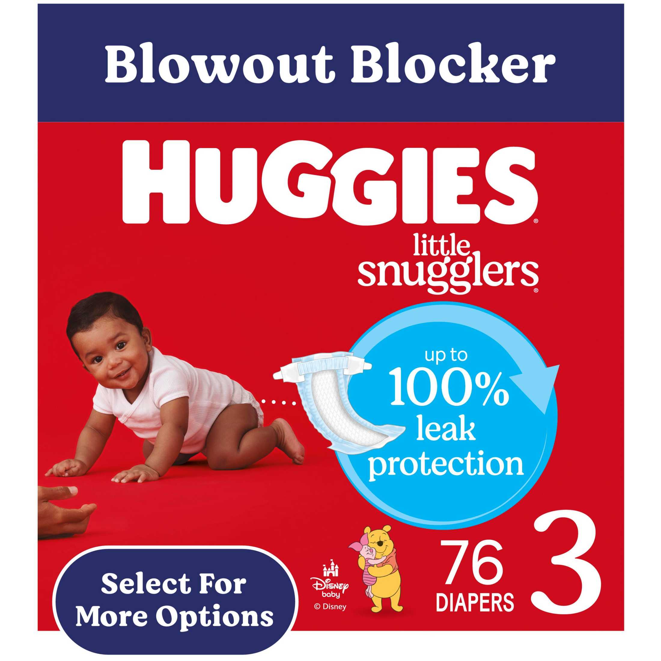 Huggies Little Snugglers Baby Diapers, Size 3 (16-28 lbs), 76 Count