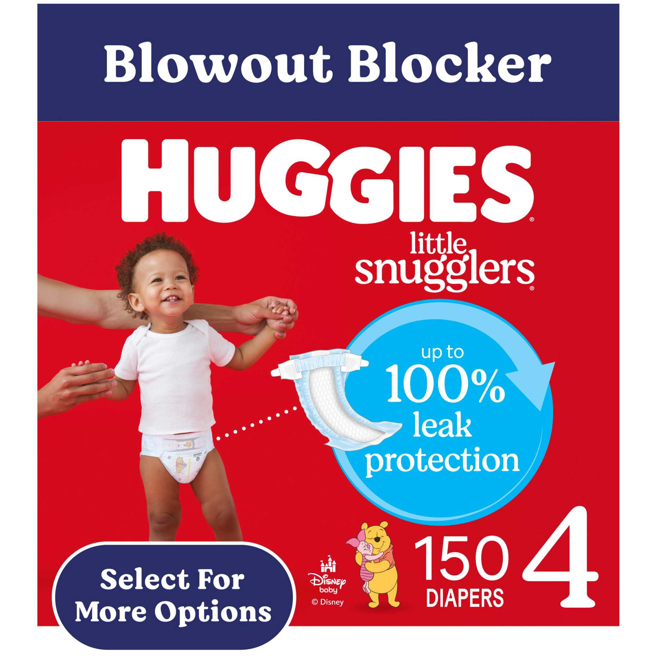 Huggies Little Snugglers Fragrance Free Baby Diapers, Size 4 (22-37 lbs), 150 Count (6 Packs of 25)