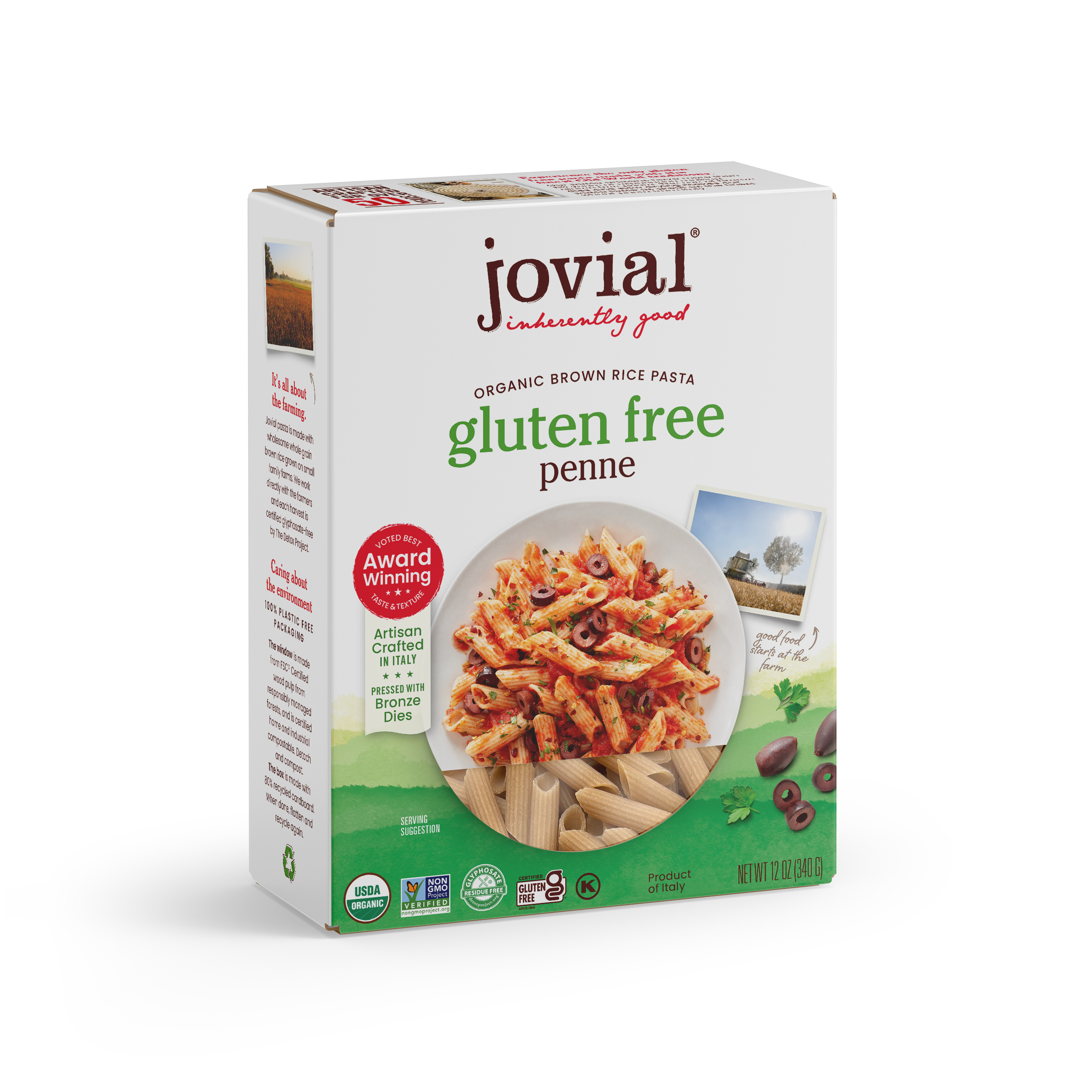Jovial 100% Organic Gluten-Free Brown Rice Penne Pasta, 12oz