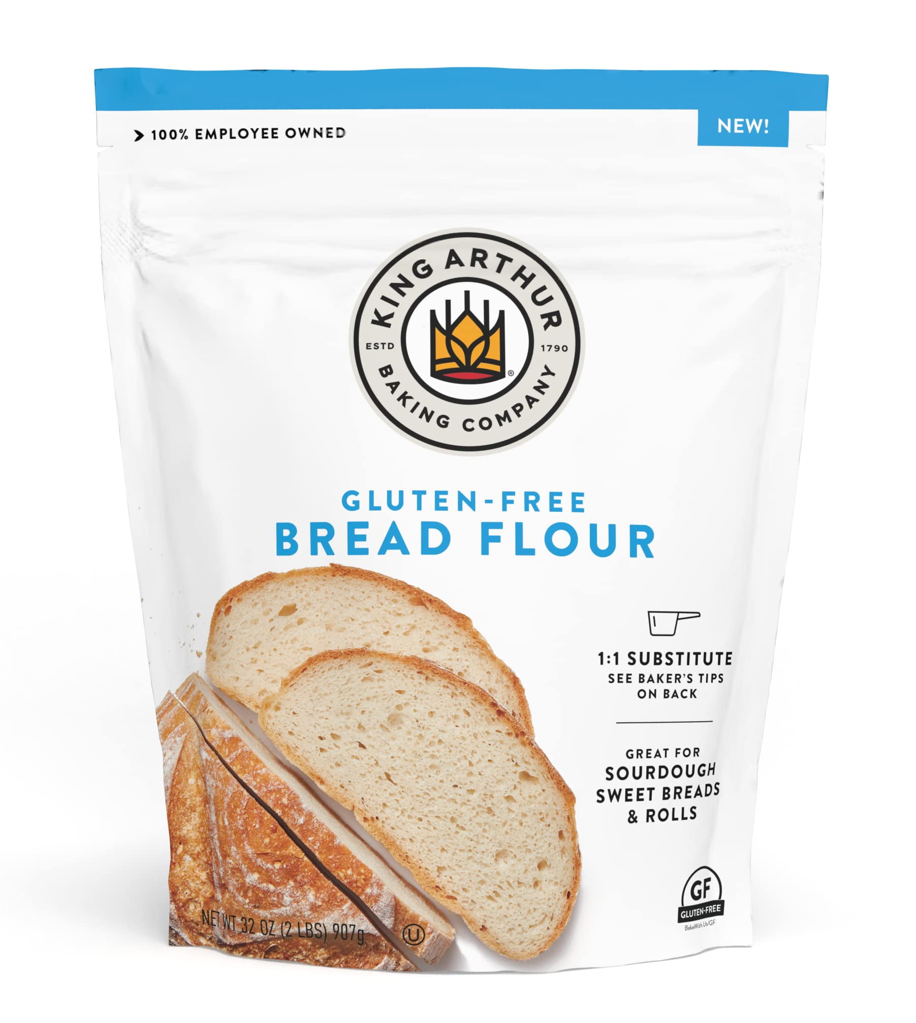 King Arthur Bread Flour, Gluten Free, 1:1 Flour Replacement great for yeasted recipes, 2lbsYUN33