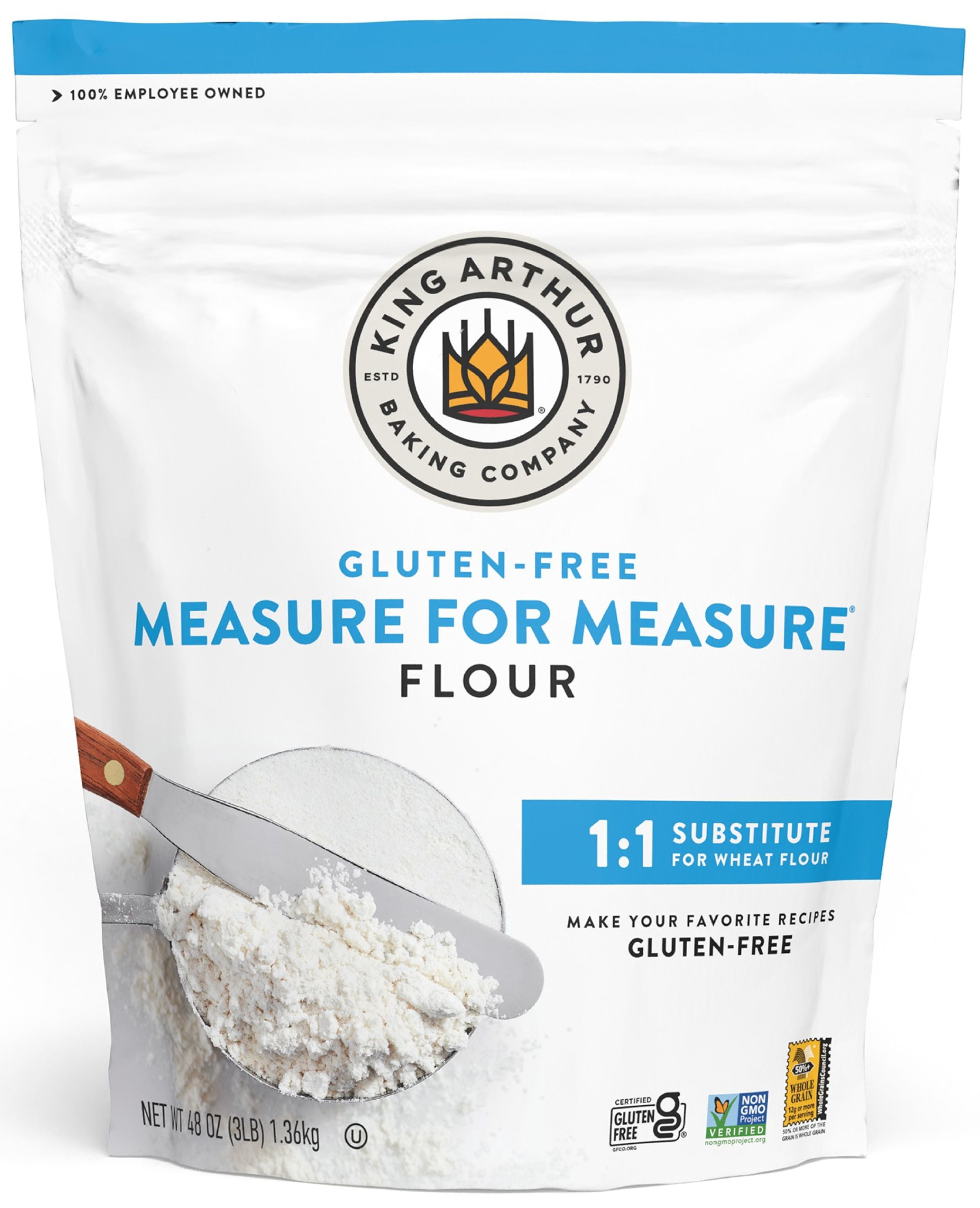 King Arthur Baking Company Non-GMO Project Verified, Certified Gluten-Free Measure for Measure Flour, 3 lb Bag