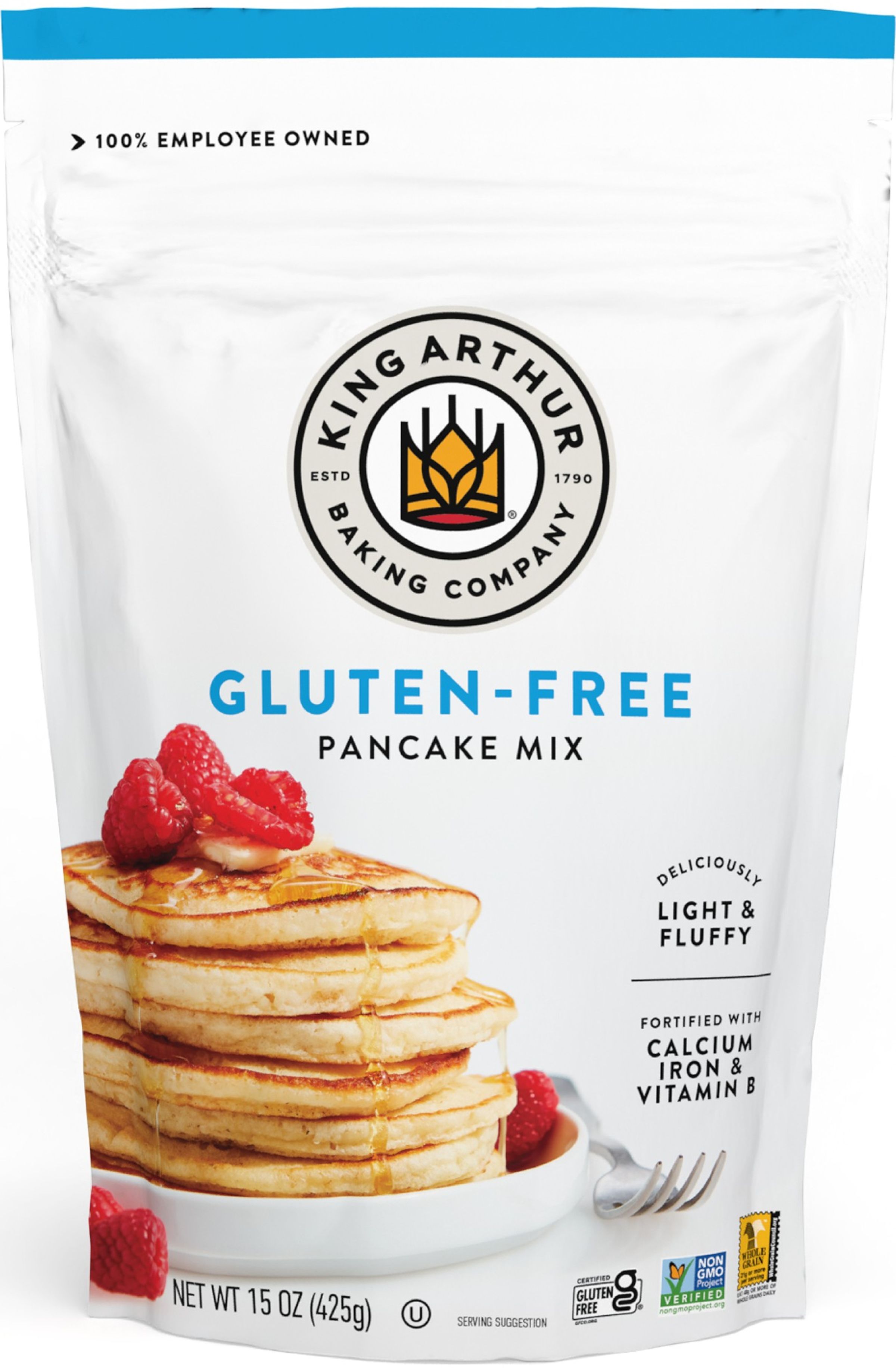 King Arthur Baking Company, Gluten-Free, Non-GMO Project Verified, Certified Kosher Pancake Mix, 15 oz Box
