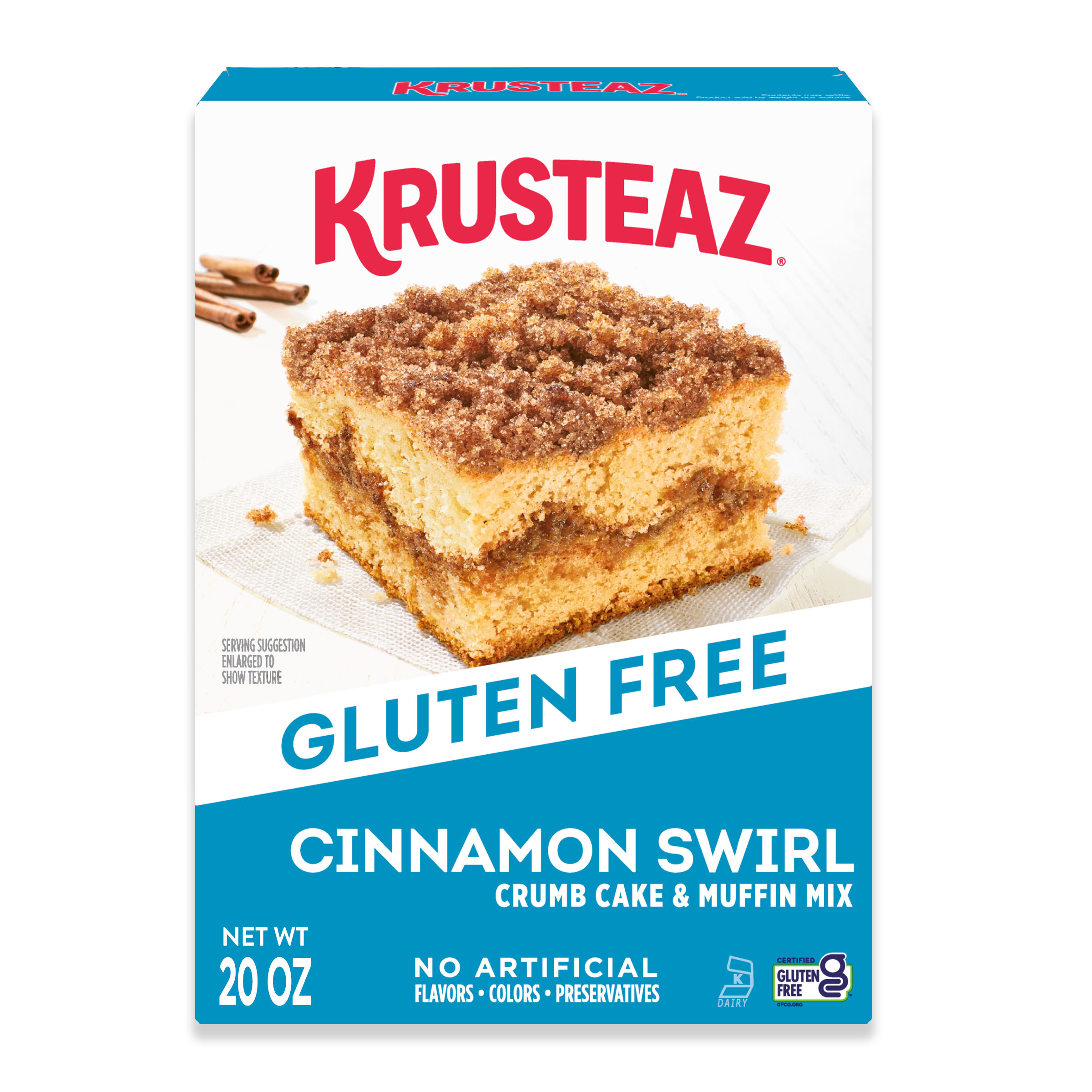 Krusteaz Gluten Free Cinnamon Swirl Crumb Cake and Muffin Mix, Gluten Free Baking Mix, 20 oz