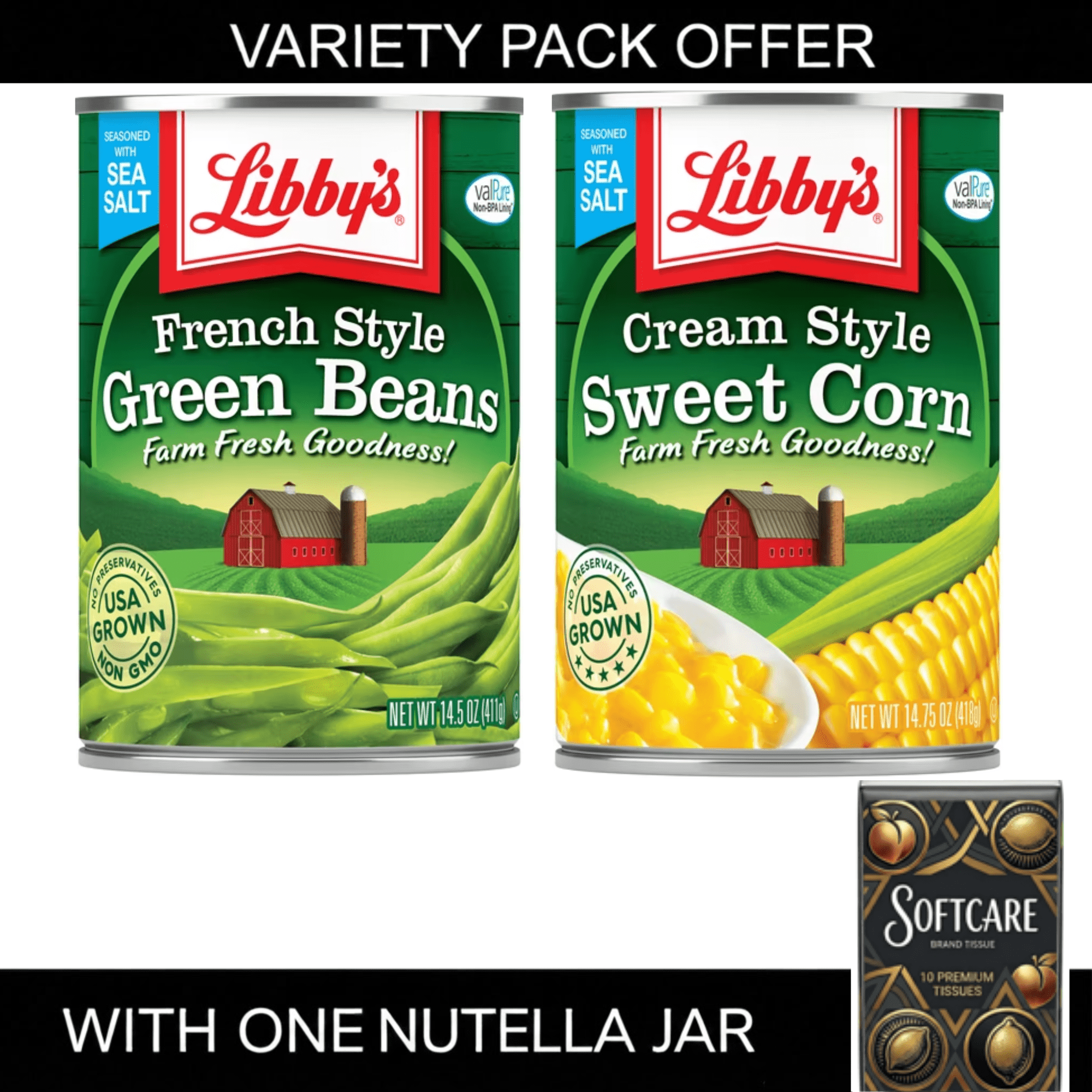 Libby's Canned French Style Green Beans, 14.5 oz | Libby's Canned Cream Style Sweet Corn, 14.75 oz
