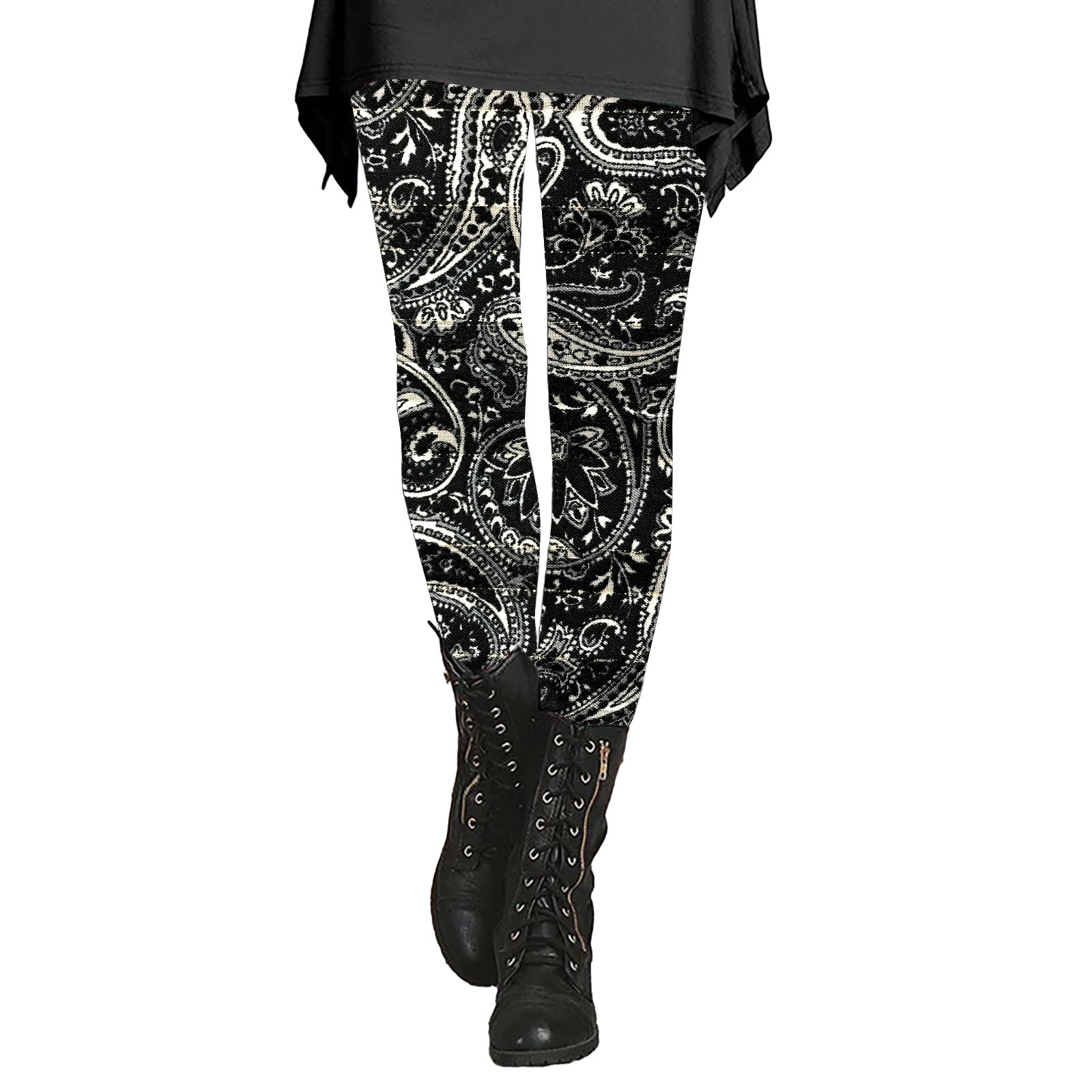 Women's Autumn and Winter Leggings Vintage Printed Soft Stretchy Trousers Summer Yoga Pants for Women