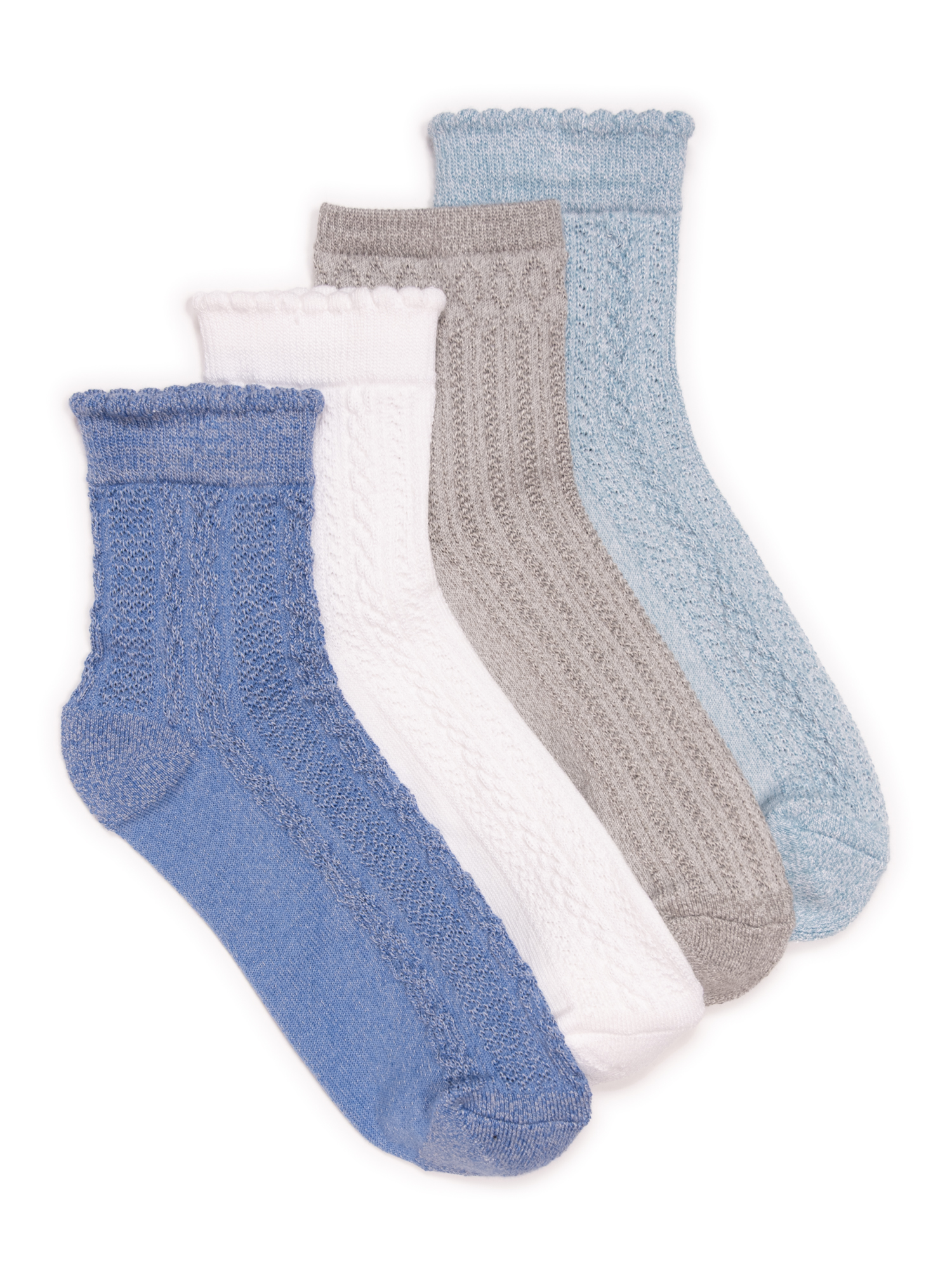 Women's Dream Step Quarter Crew Socks, 4 Pair Pack