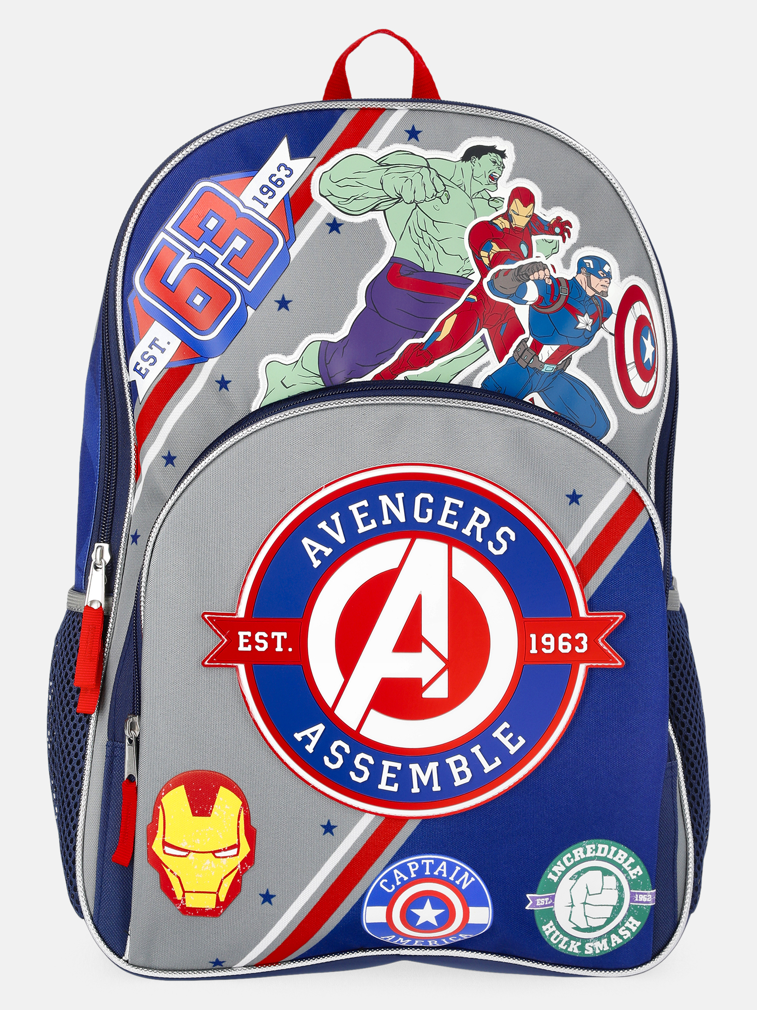 Avengers Unisex 17" Varsity-Themed "Avengers Assemble" Backpack, Navy