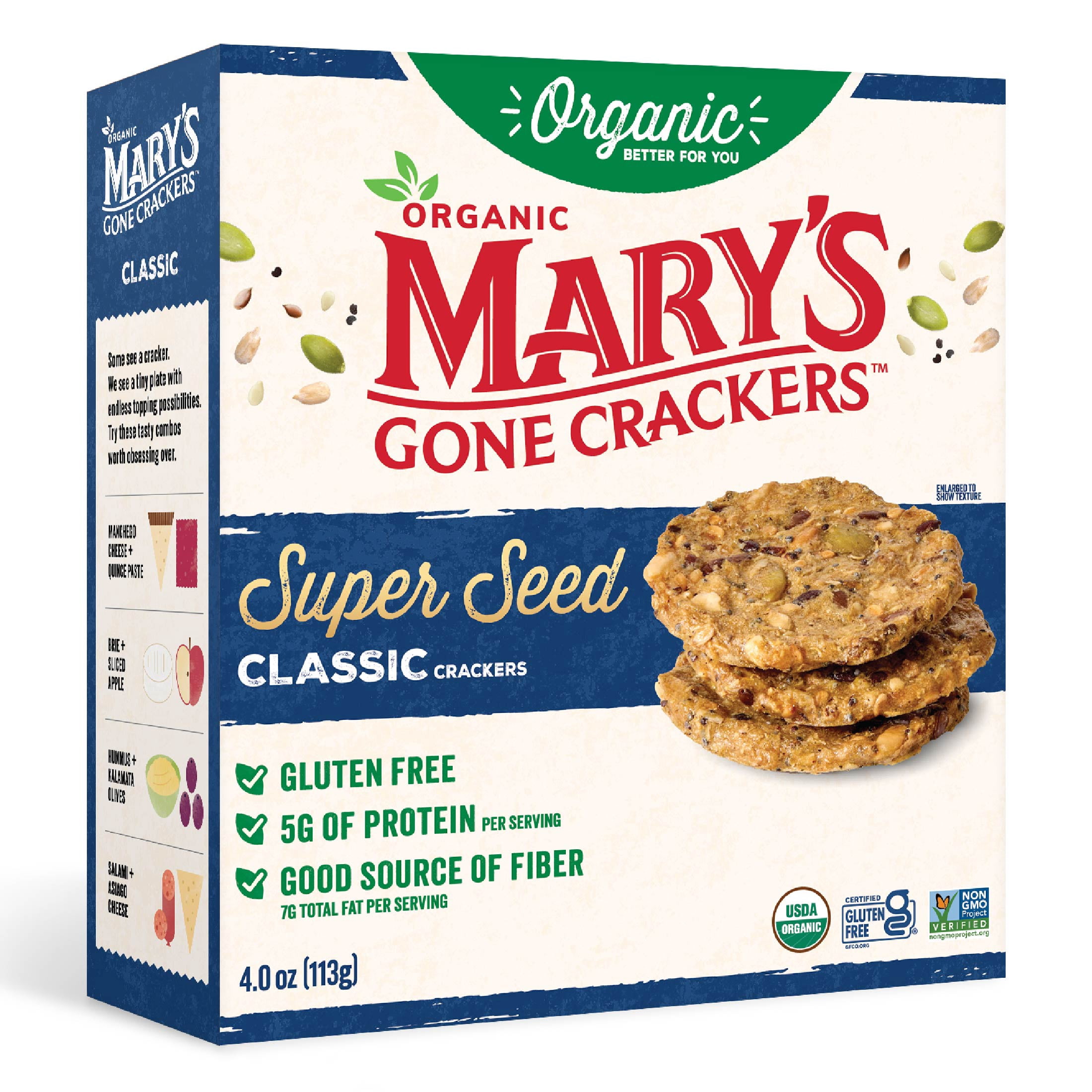 Marys Gone Crackers Super Seed Organic, Gluten Free Classic Crackers, 4 oz