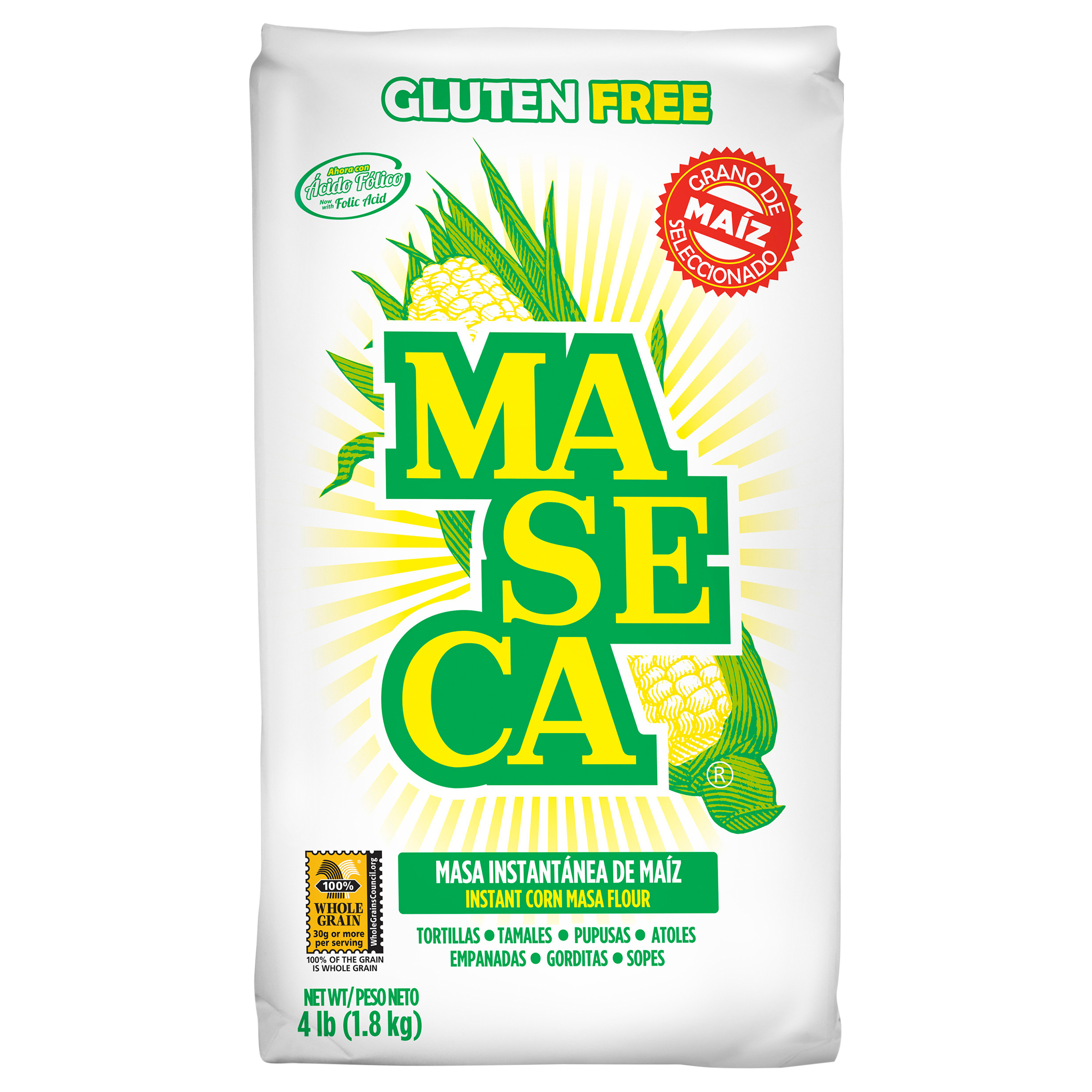 Maseca Gluten Free Instant Corn Masa Flour 4 lb