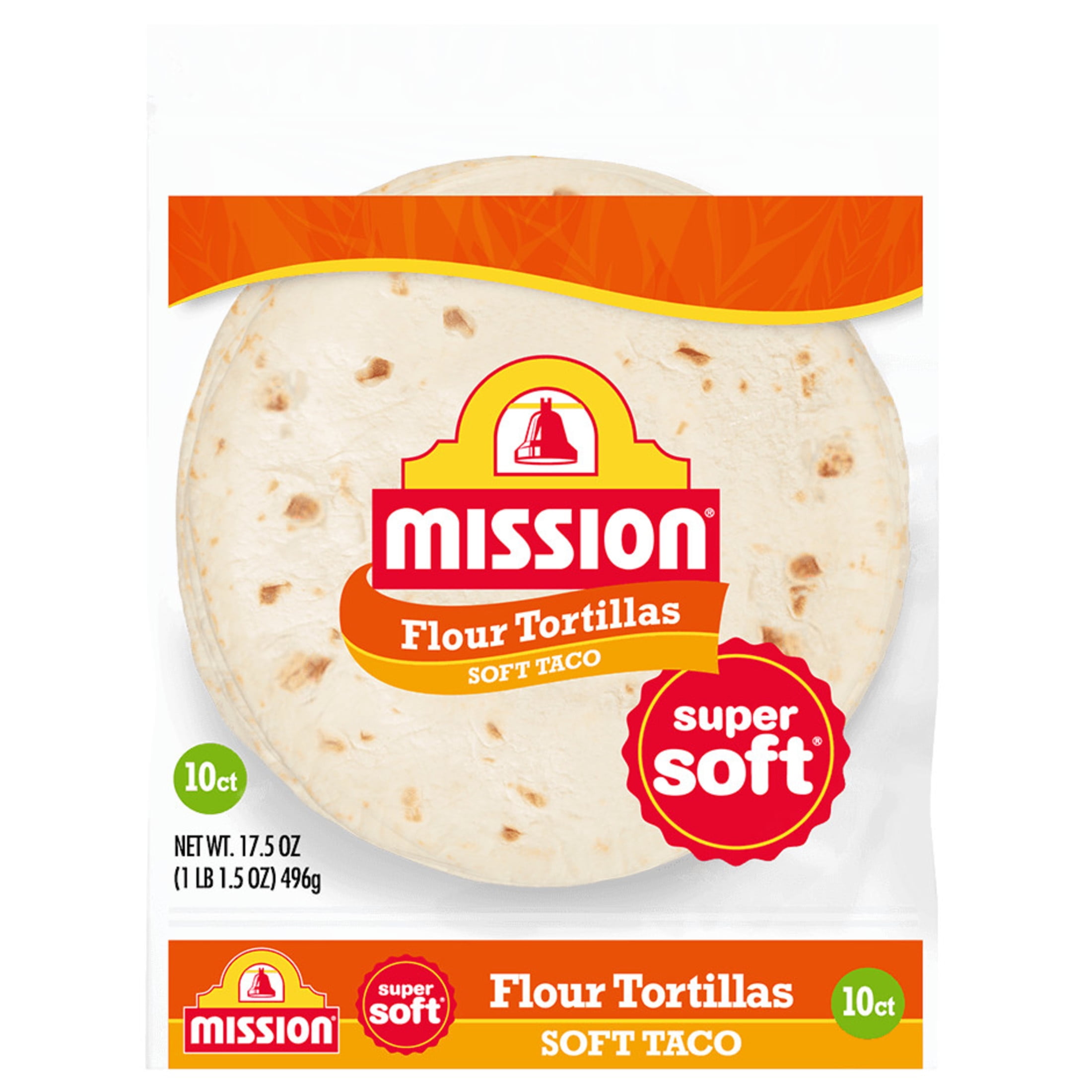 Mission Super Soft Flour Tortillas, Soft Taco Size, 10 Count
