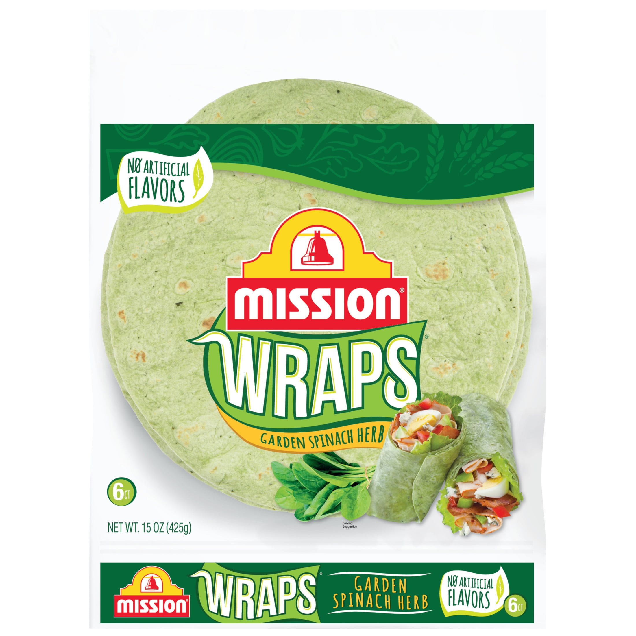 Mission Wraps Garden Spinach, 6 Count