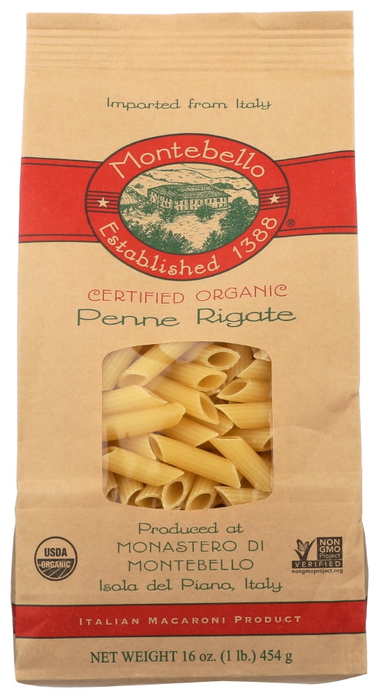 Montebello Pasta Organic Penne Rigate, 16 Oz.